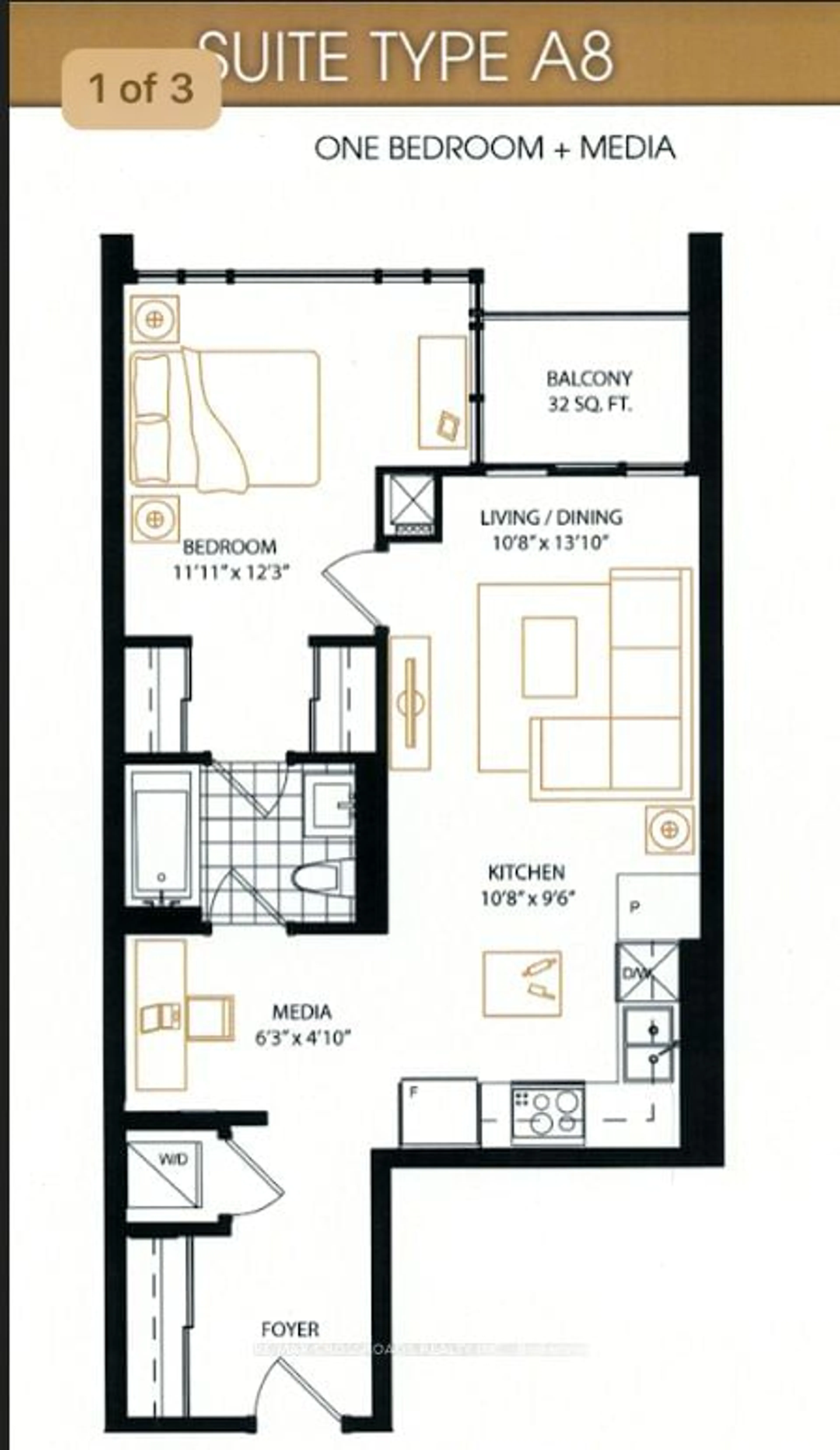 Floor plan for 9618 Yonge St #321, Richmond Hill Ontario L4C 0X5