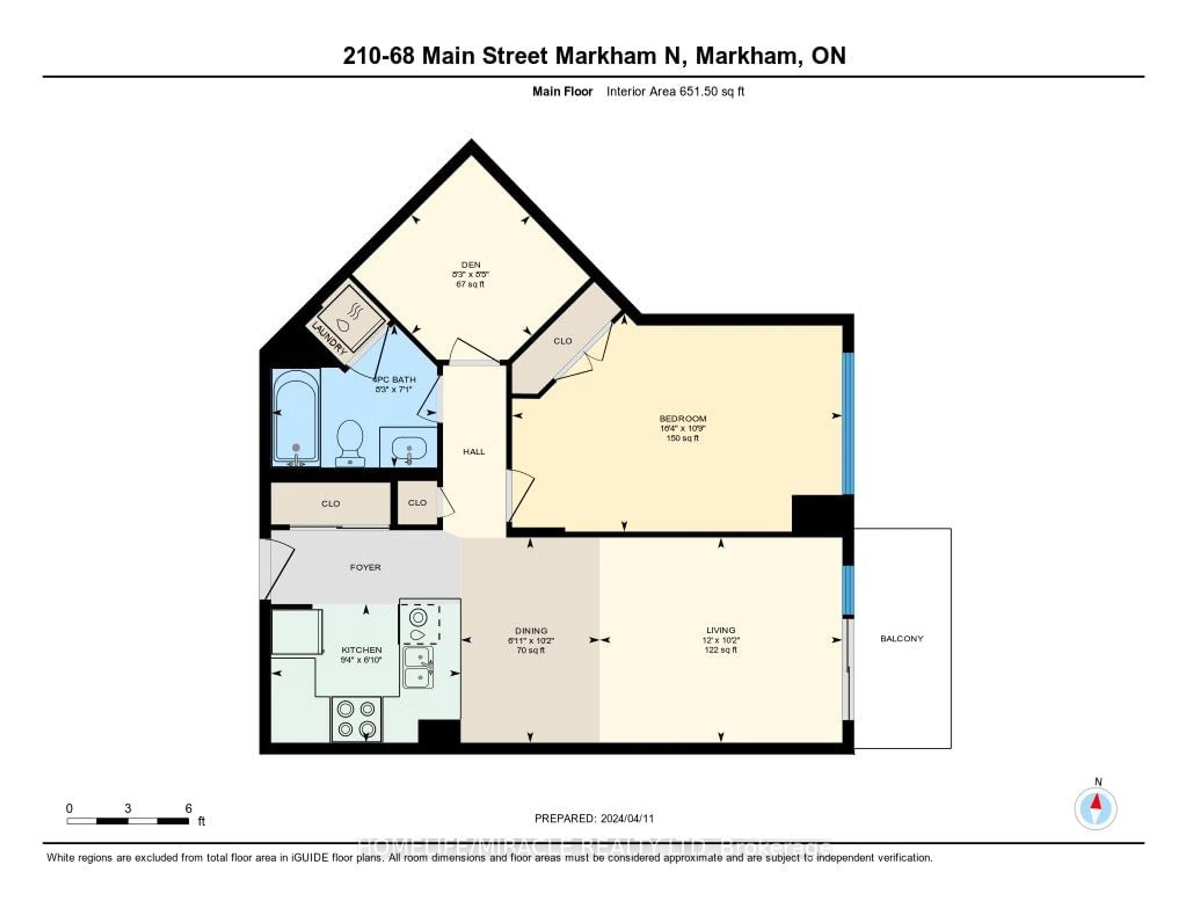 Floor plan for 68 Main St #210, Markham Ontario L3P 0N5