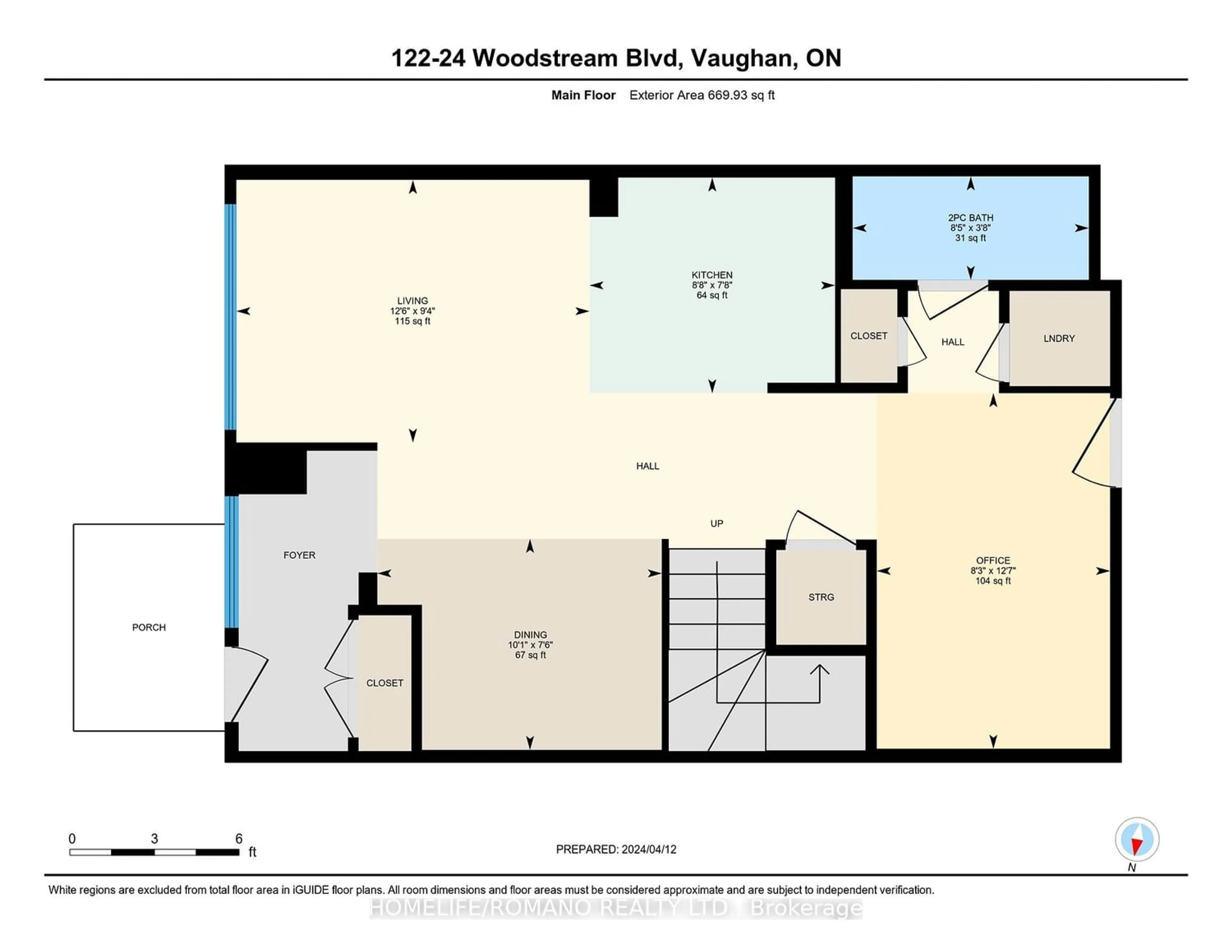 Floor plan for 24 Woodstream Blvd #122, Vaughan Ontario L4L 8C4