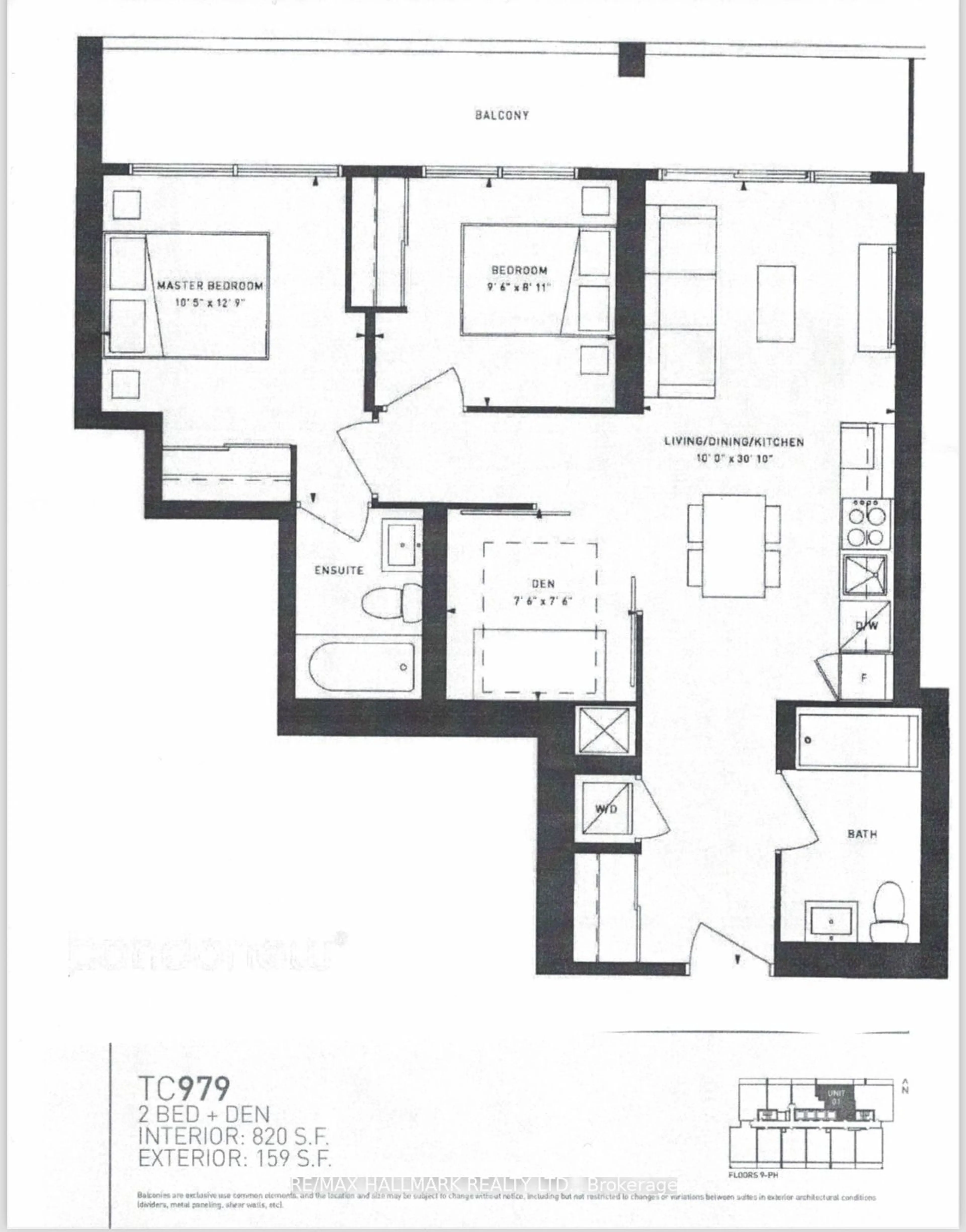 Floor plan for 5 Buttermill Ave ##3001, Vaughan Ontario L4K 0J5