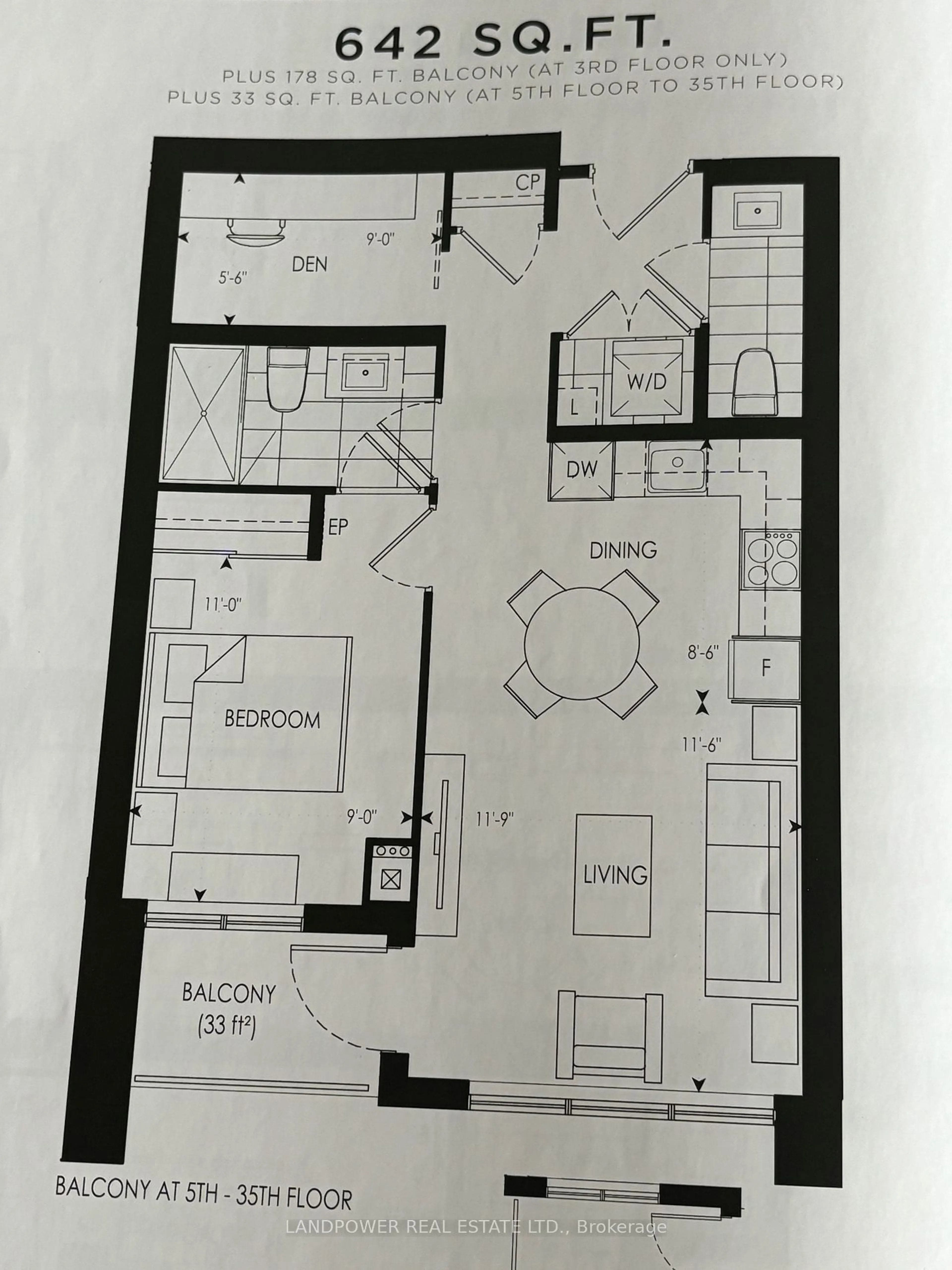 Floor plan for 12 Gandhi Lane #3507, Markham Ontario L3T 0G8