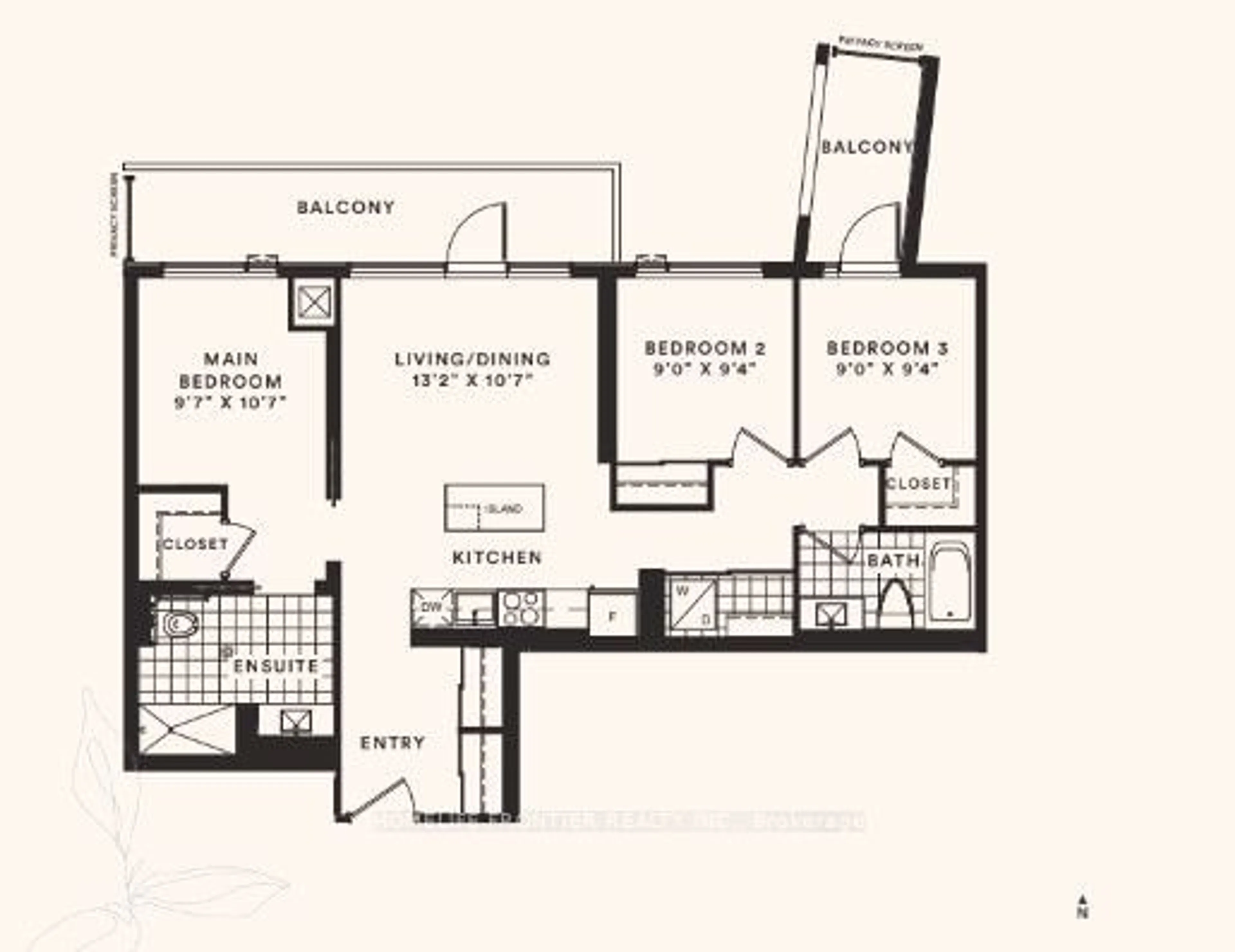 Floor plan for 7950 Bathurst St #626, Vaughan Ontario L4J 0L4