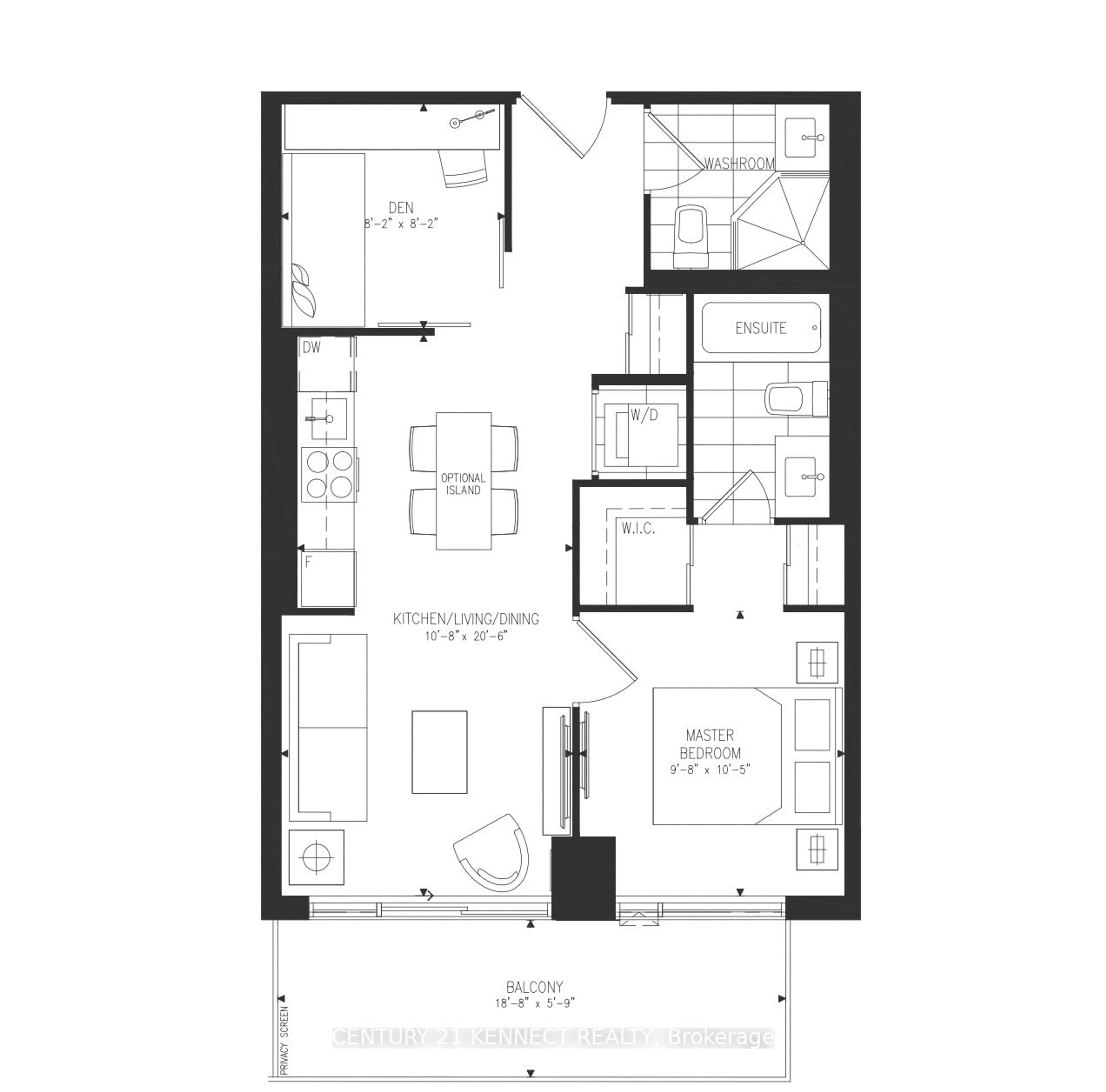 Floor plan for 2 David Eyer Rd #832, Richmond Hill Ontario L4S 1M4