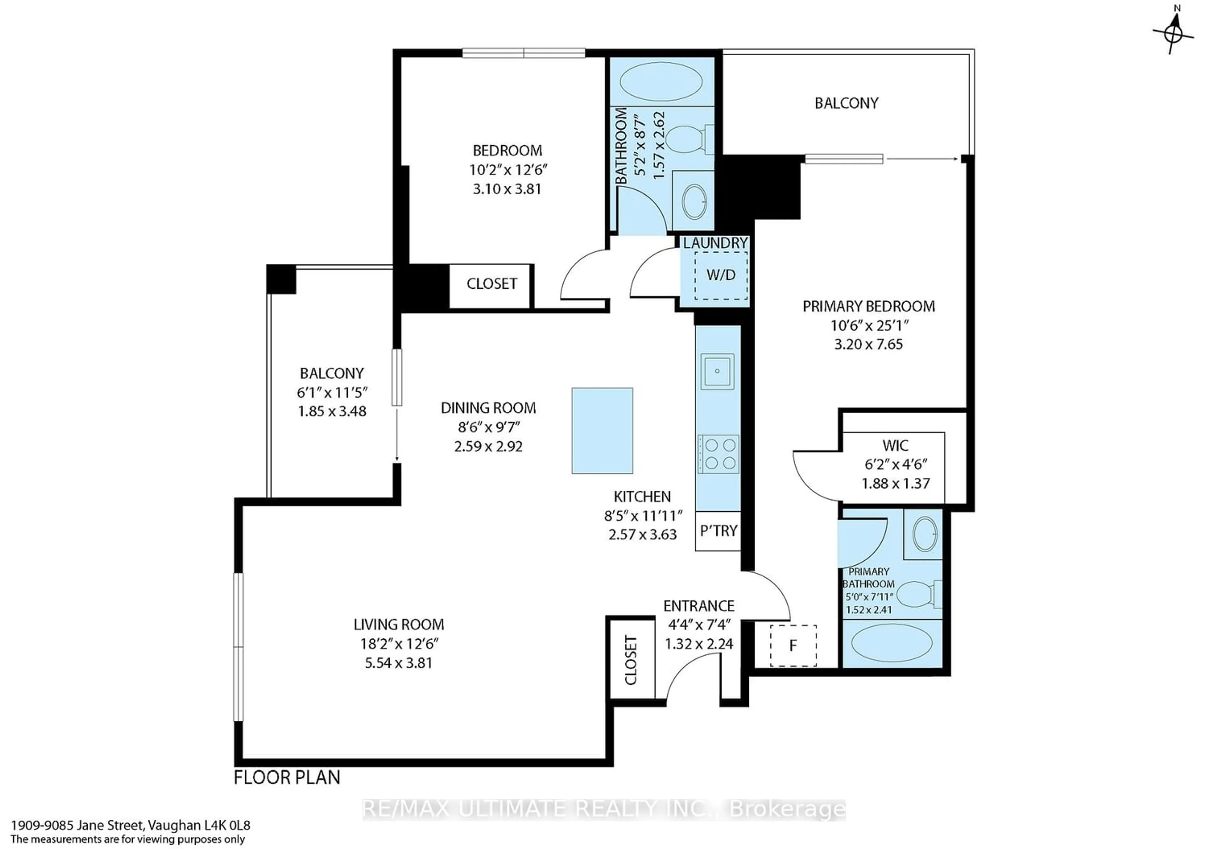 Floor plan for 9085 Jane St #1909, Vaughan Ontario L4K 2M6