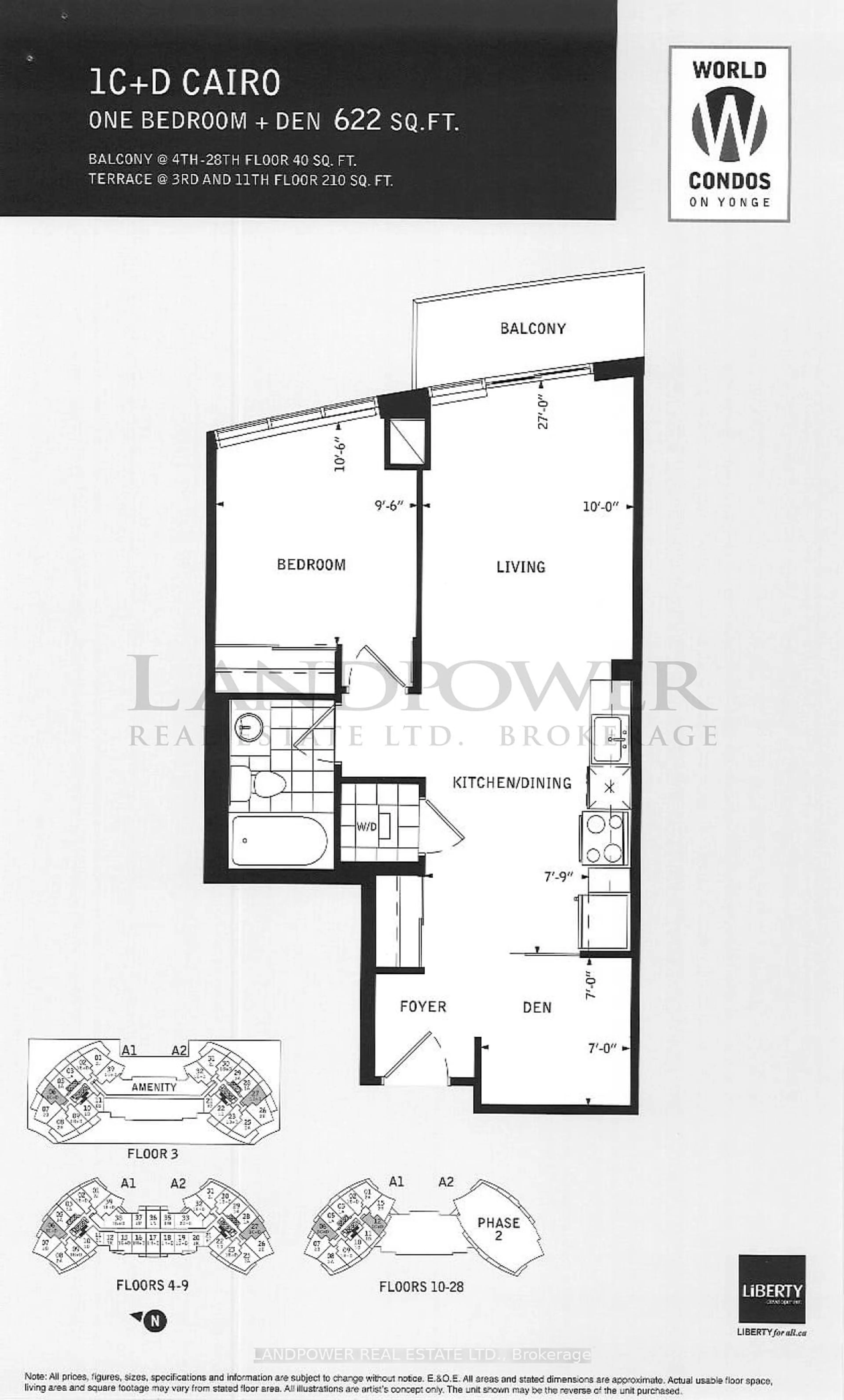 Floor plan for 7161 Yonge St #2633, Markham Ontario L3T 0C8