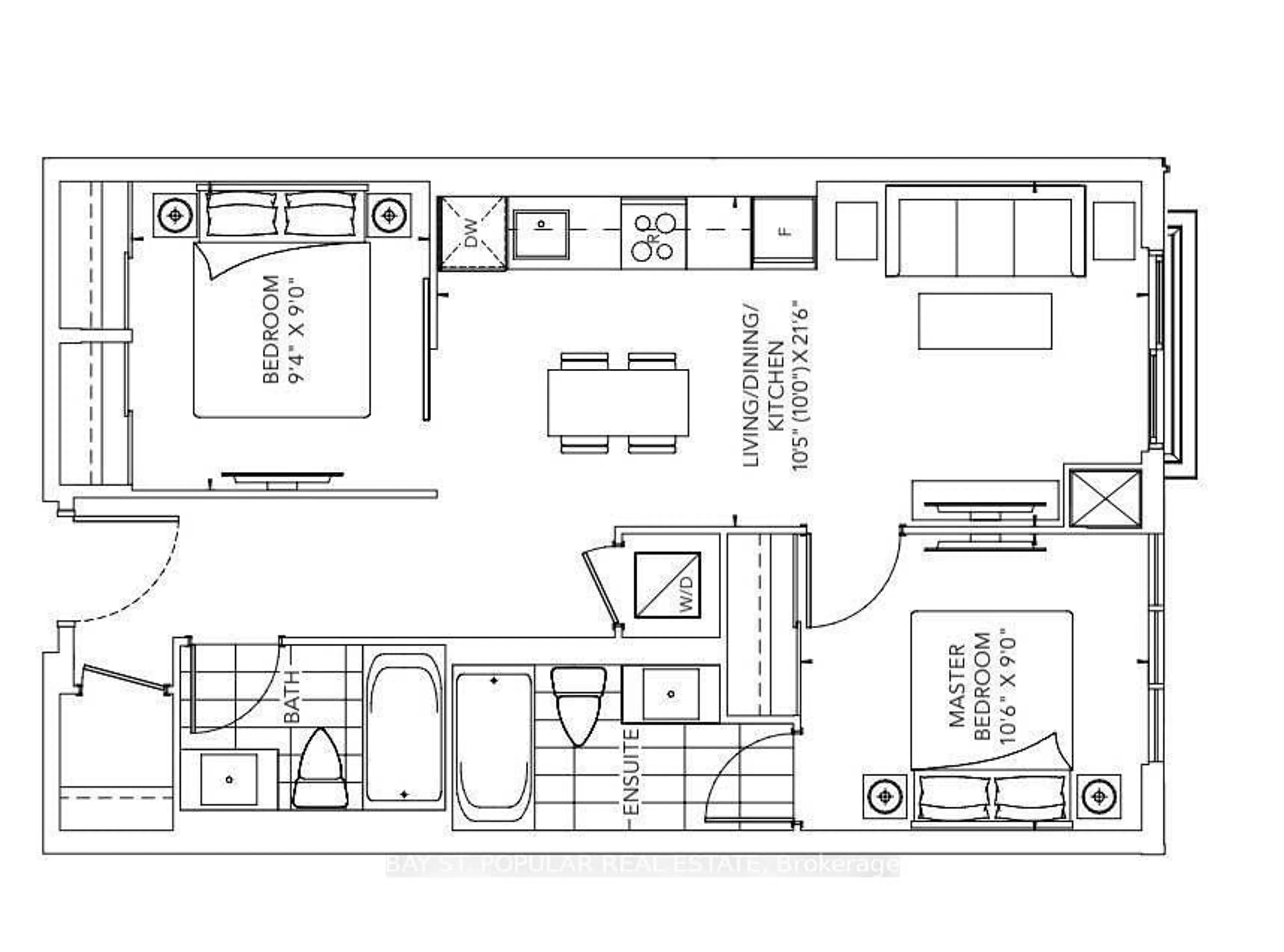 Floor plan for 10 Honeycrisp Cres #1108, Vaughan Ontario L4K 0M7