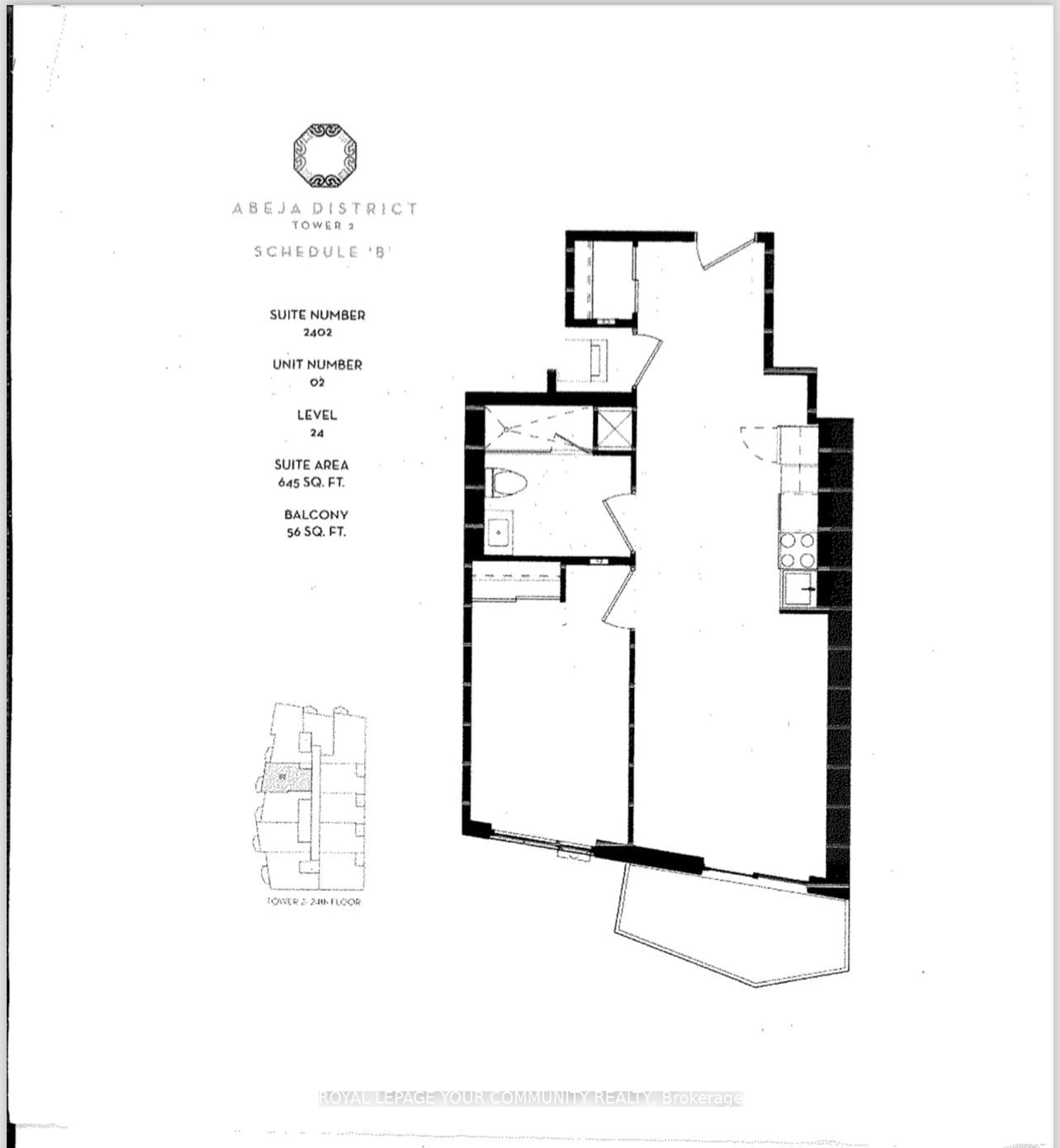 Floor plan for 9085 Jane St #2402, Vaughan Ontario L4K 0L8