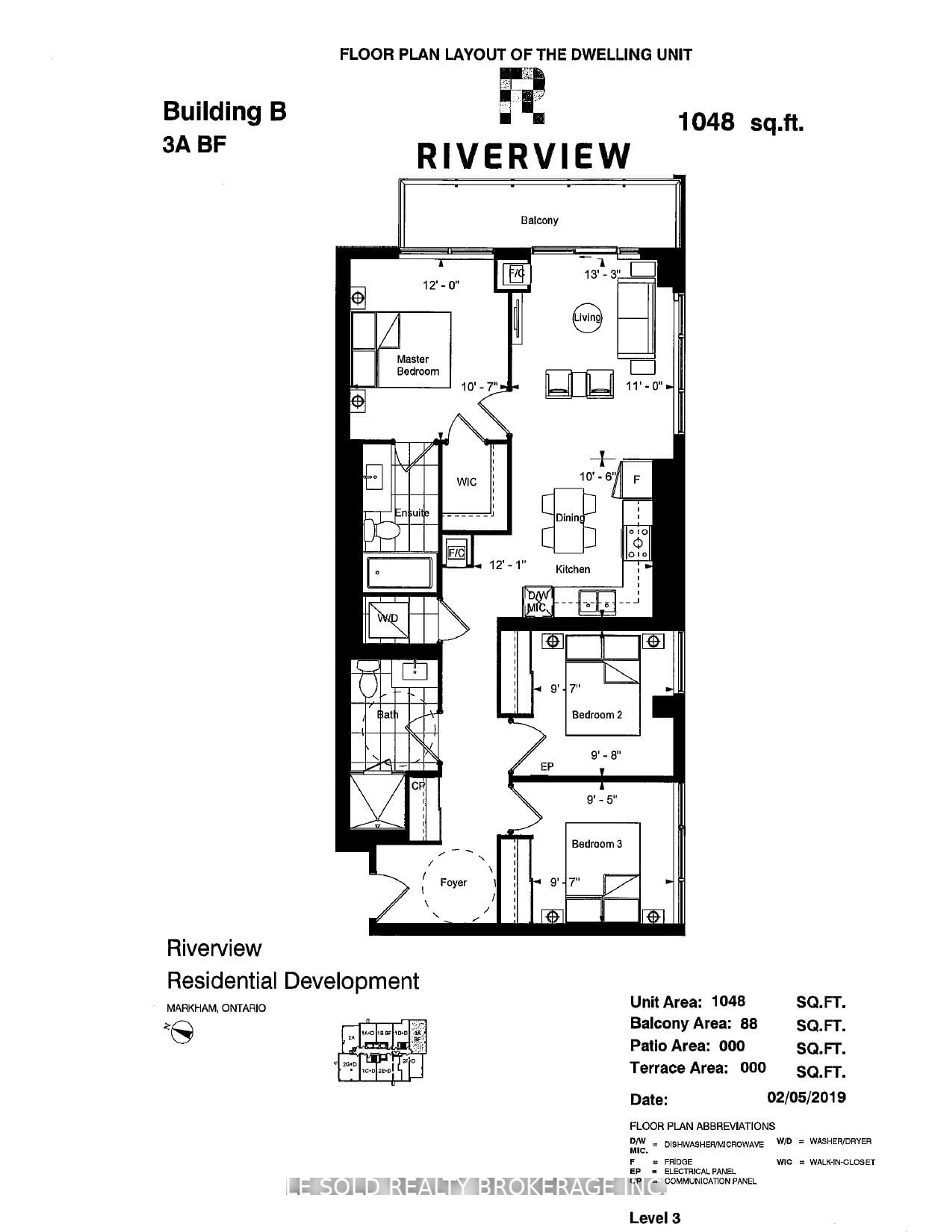 Floor plan for 18 Water Walk Dr #0303, Markham Ontario L3R 6L5