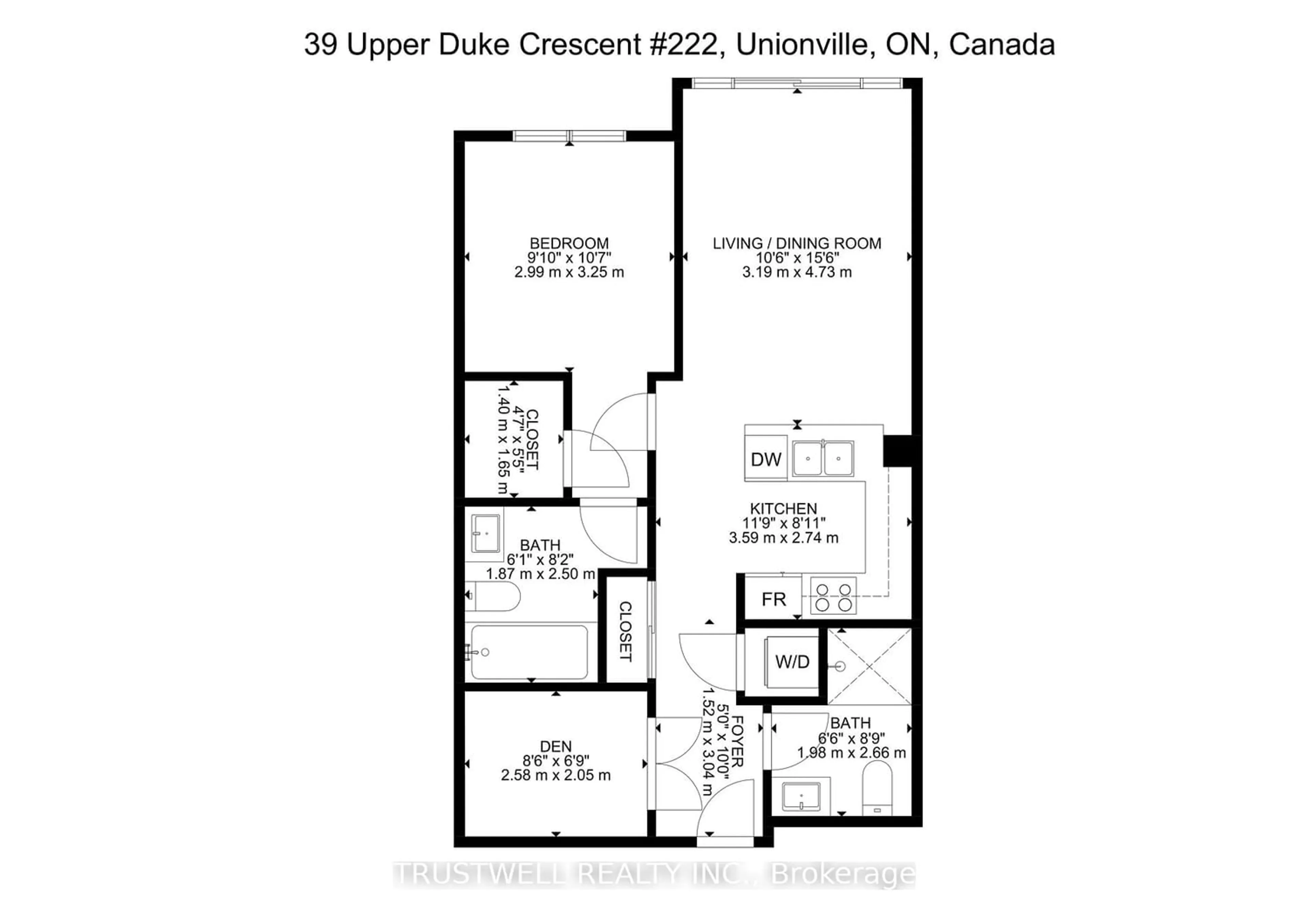 Floor plan for 39 Upper Duke Cres #222, Markham Ontario L6G 0B8