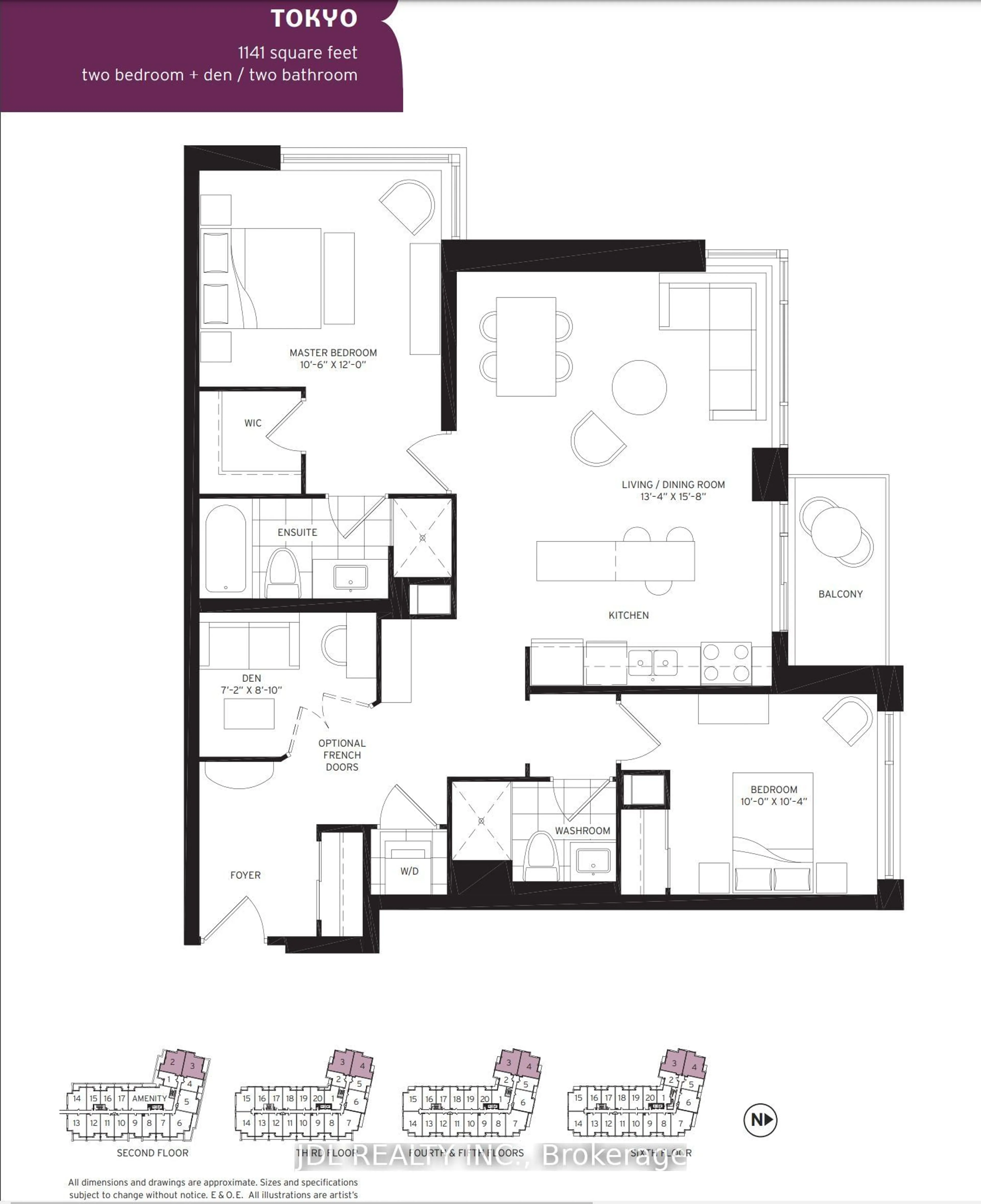 Floor plan for 8130 Birchmount Rd #504, Markham Ontario L6G 0E4