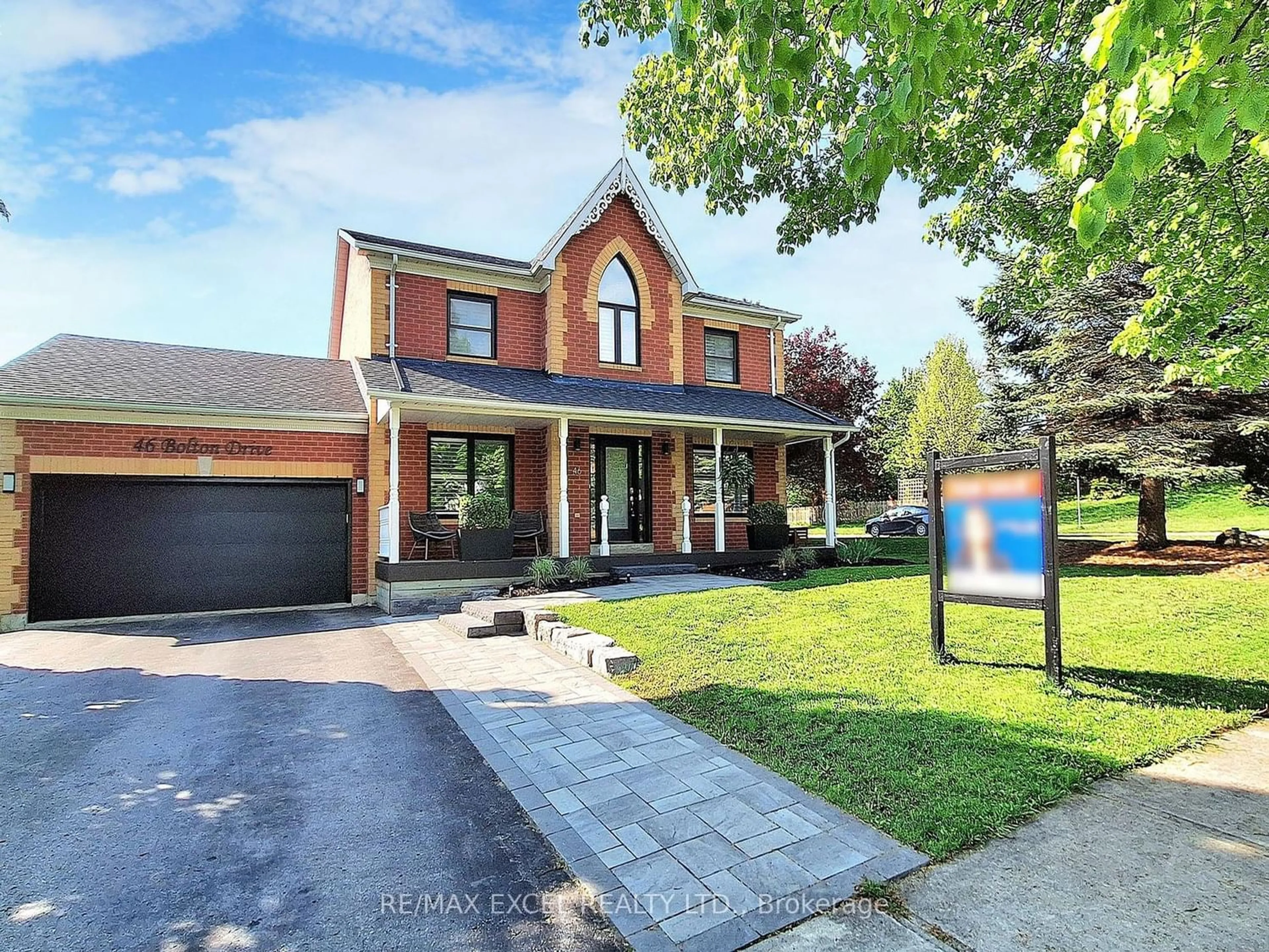 Home with brick exterior material for 46 Bolton Dr, Uxbridge Ontario L9P 1W5