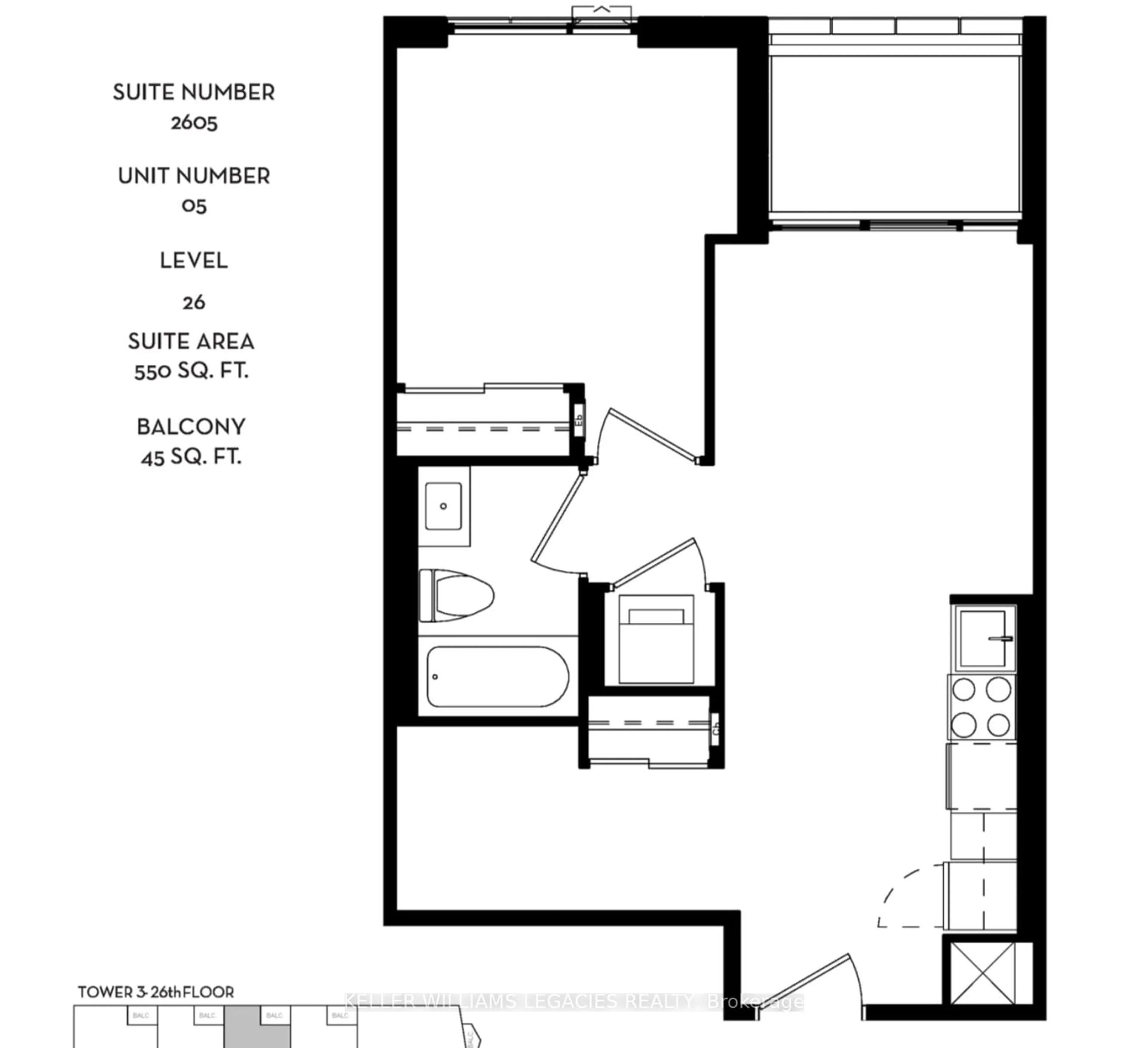 Floor plan for 2605 Rutherford Rd #2605, Vaughan Ontario L4K 5P1