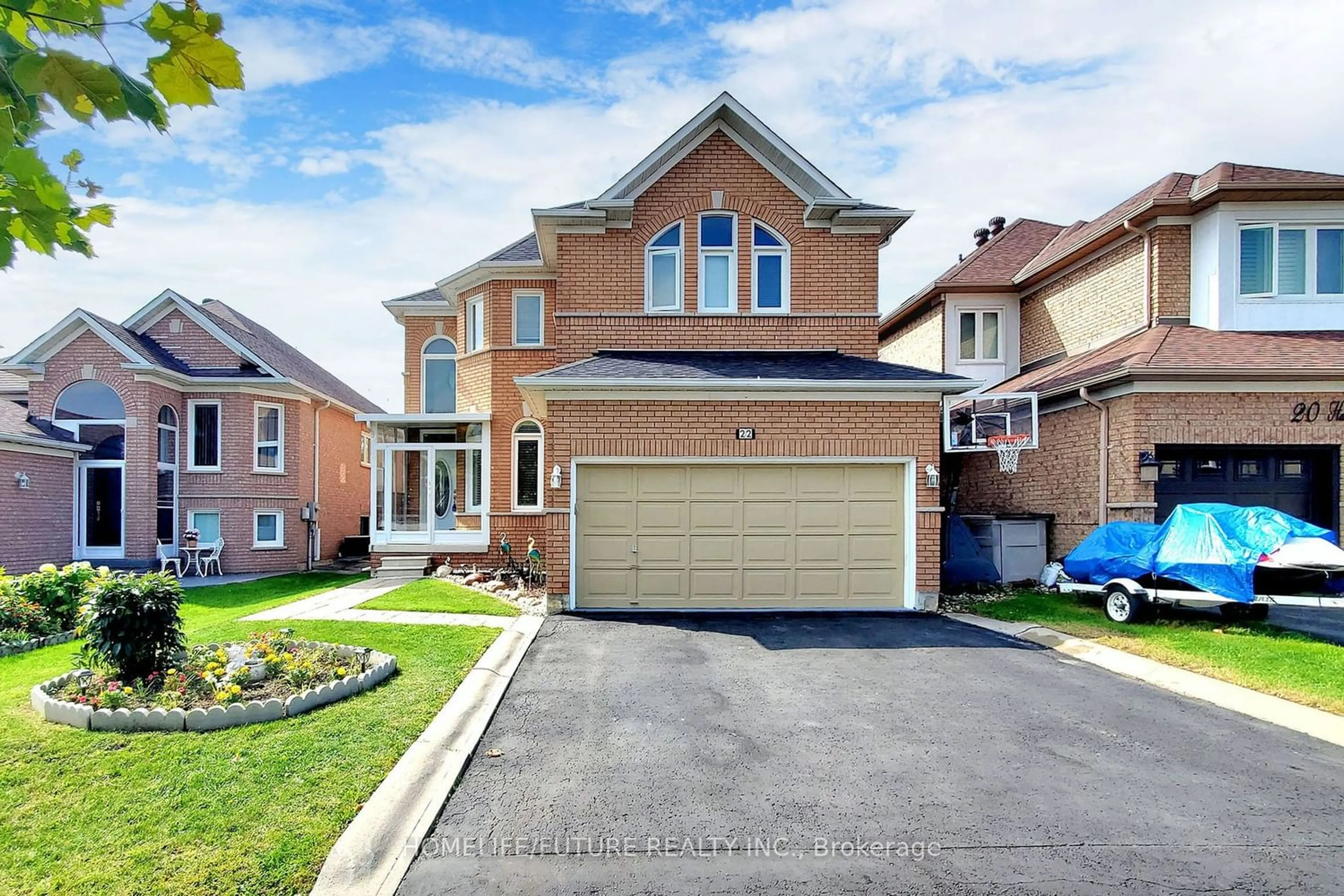 Home with brick exterior material for 22 Havelock Gate, Markham Ontario L2S 3X8