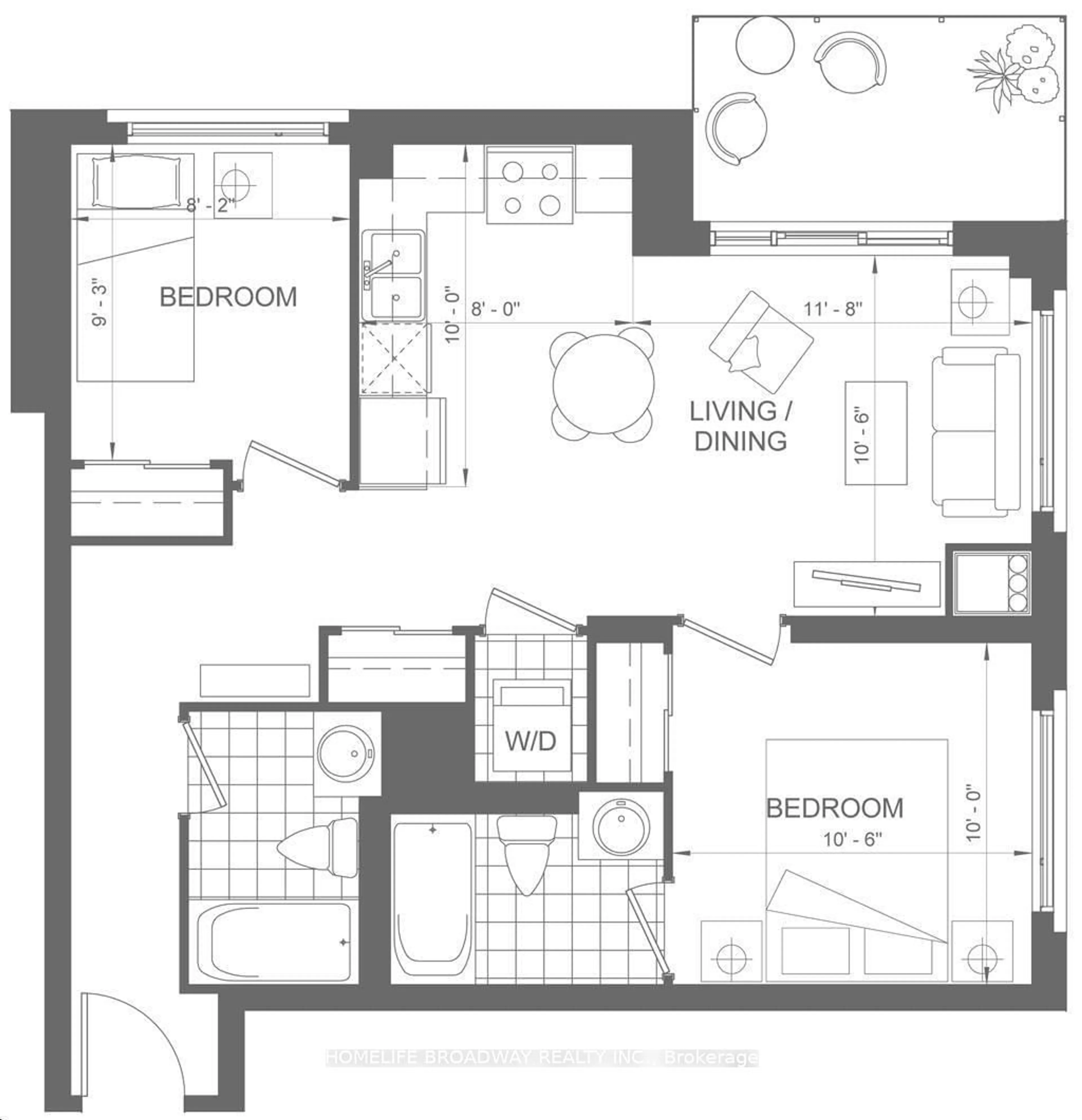 Floor plan for 8323 Kennedy Rd #706, Markham Ontario L3R 5W7