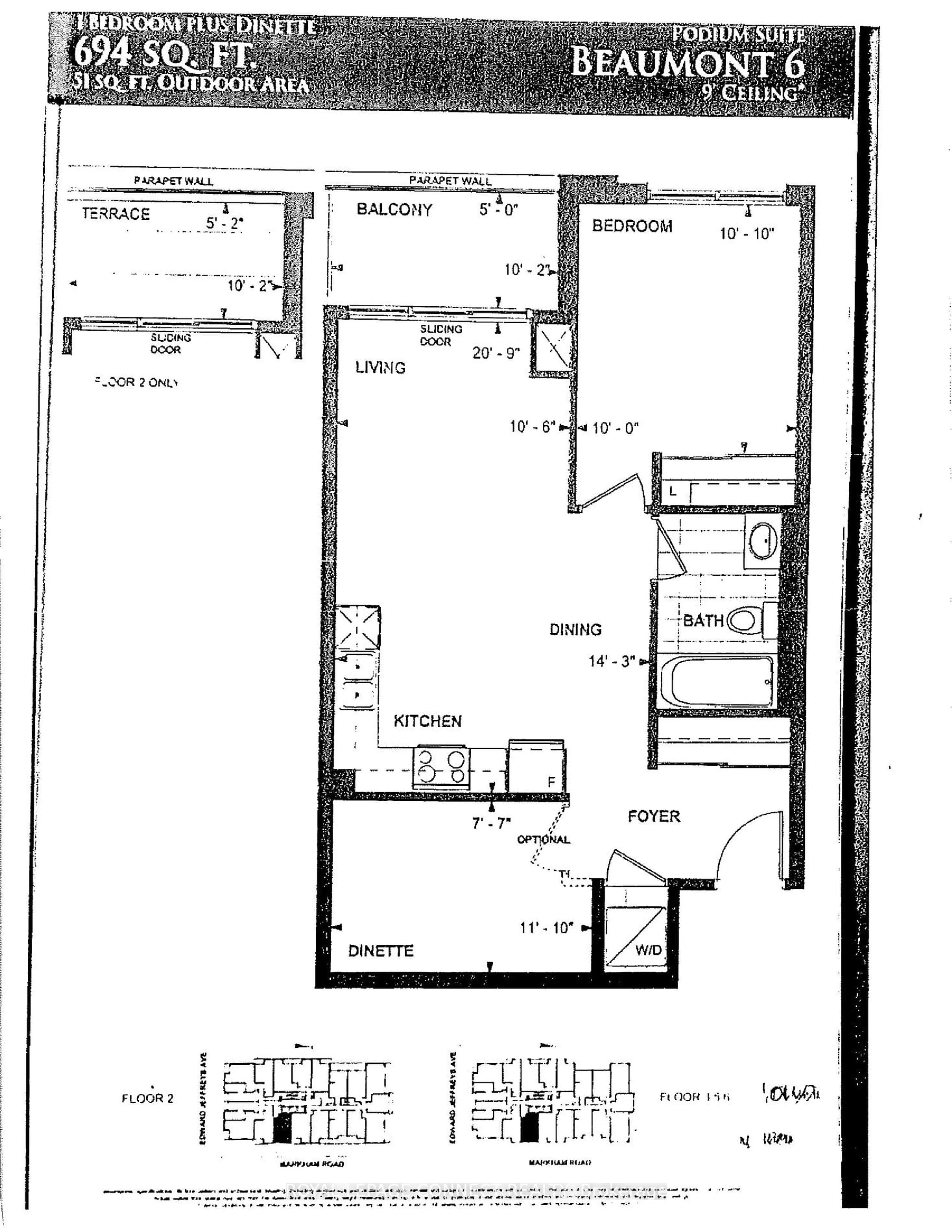 Floor plan for 9500 Markham Rd #601, Markham Ontario L6E 0N6