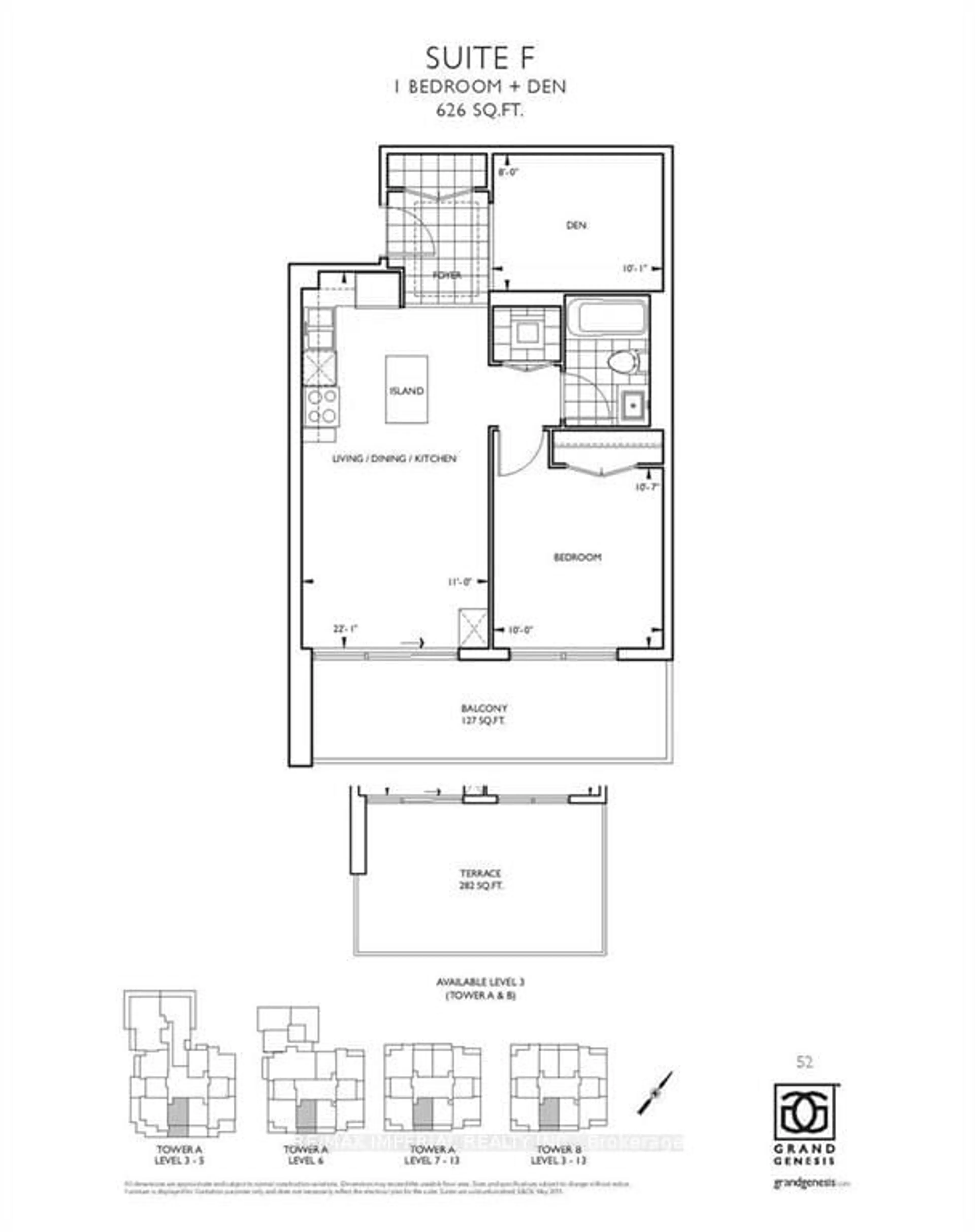 Floor plan for 9088 Yonge St #607A, Richmond Hill Ontario L4C 0Y6