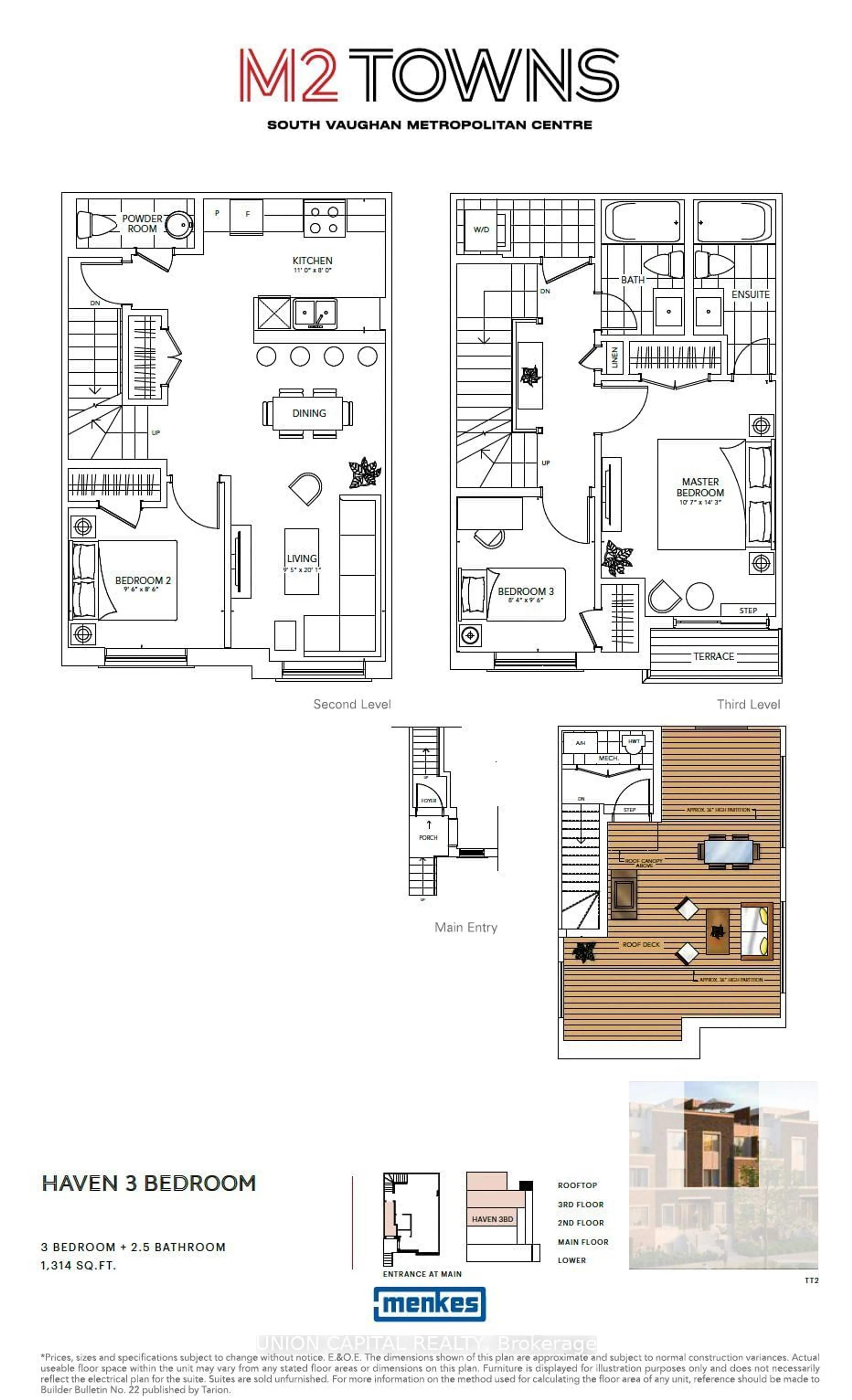 Floor plan for 140 Honeycrisp Way #294, Vaughan Ontario L4K 0N7