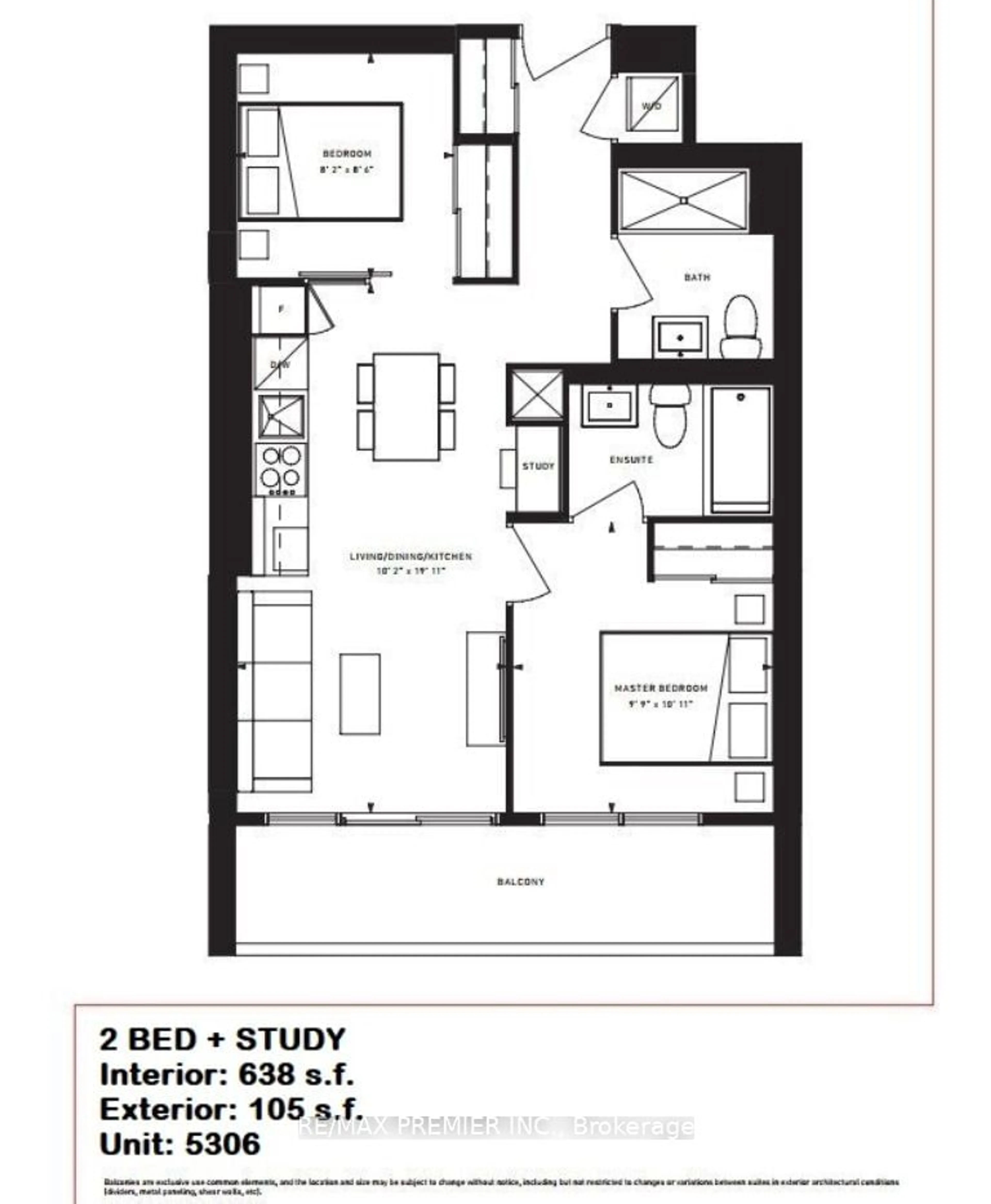 Floor plan for 5 Buttermill Ave #5306, Vaughan Ontario L4K 0J6