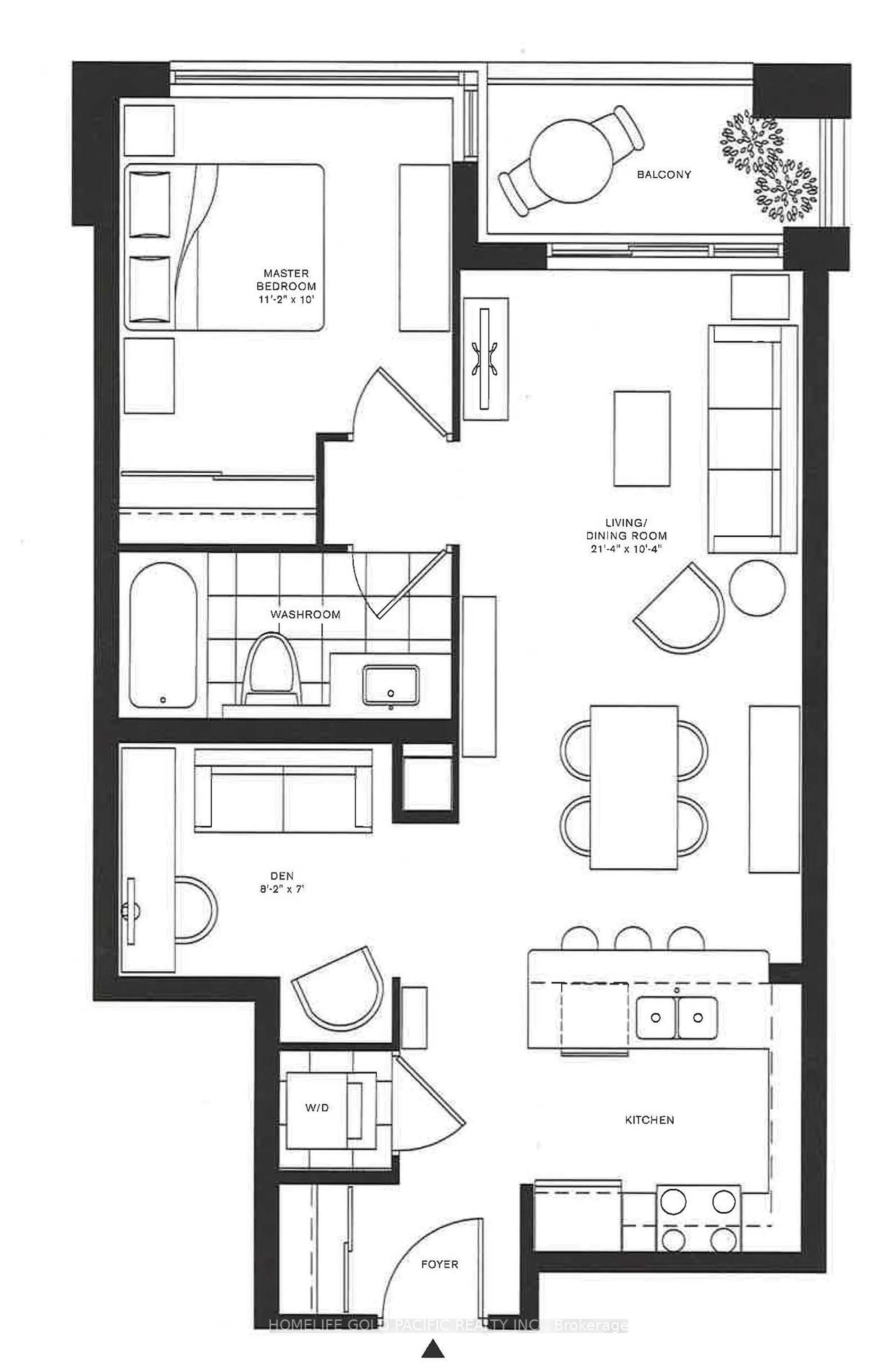 Floor plan for 131 Upper Duke Cres #616, Markham Ontario L6G 0C9