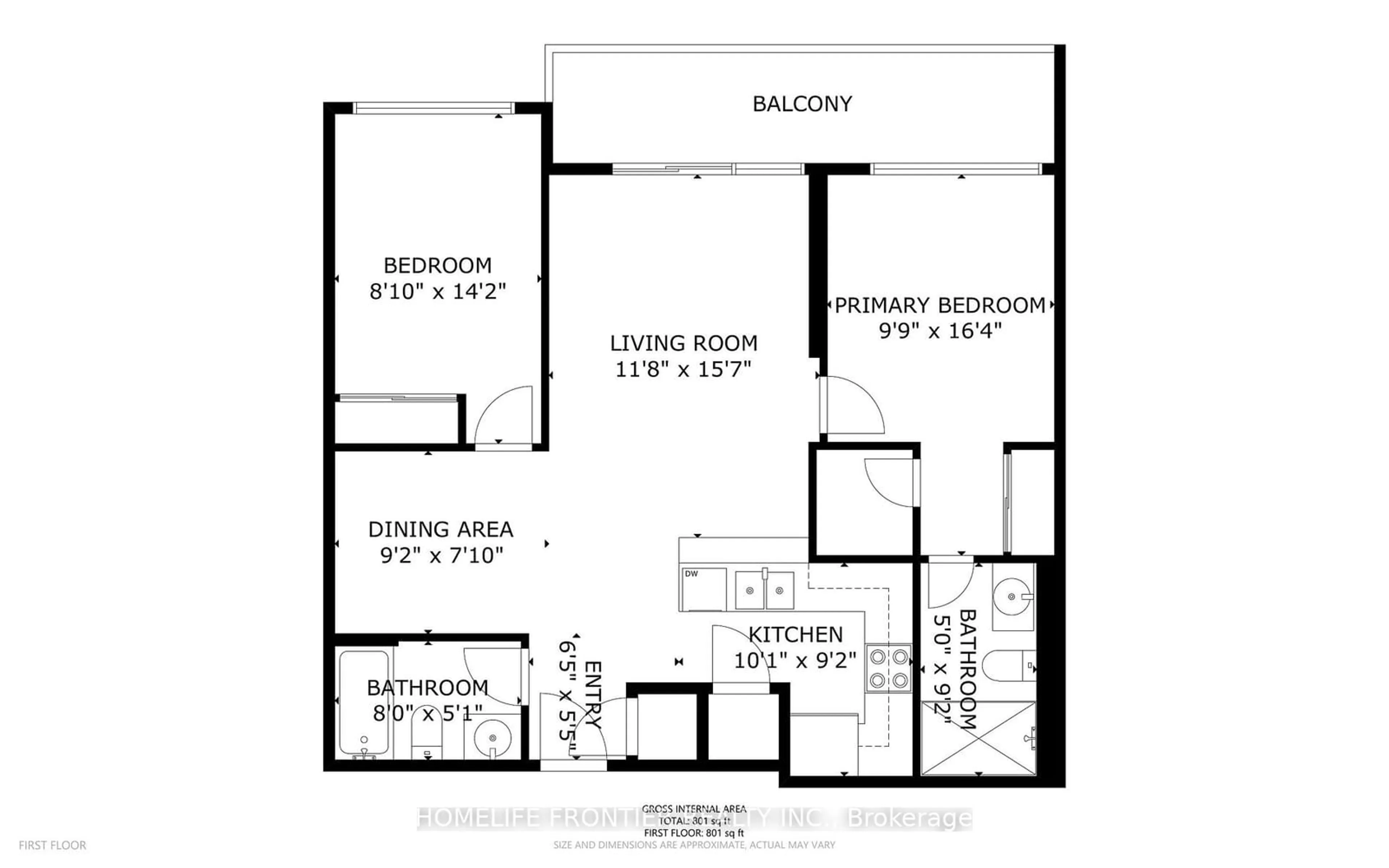 Floor plan for 50 Disera Dr #802, Vaughan Ontario L4J 9E9
