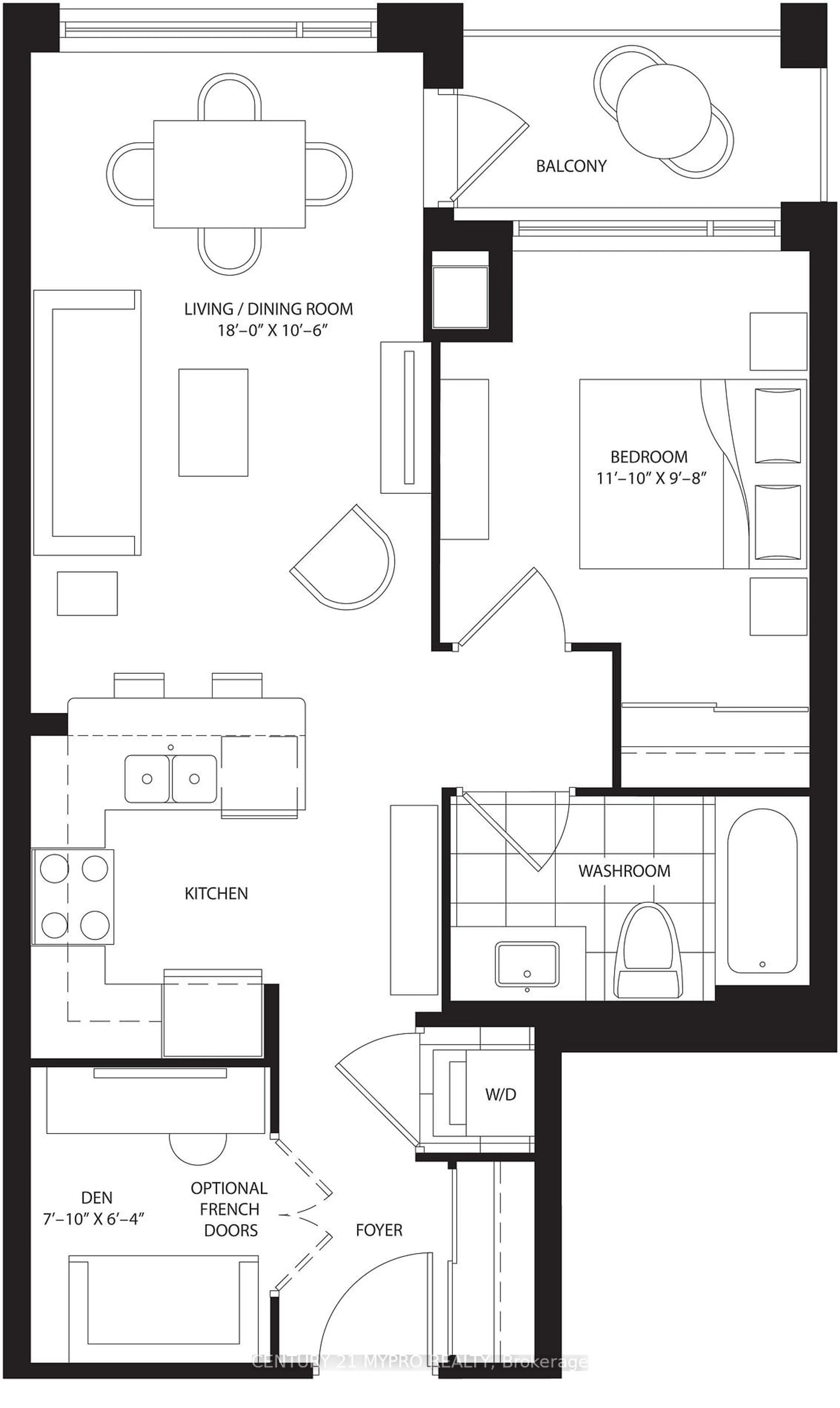 Floor plan for 8130 Birchmount Rd #316, Markham Ontario L6G 0E4