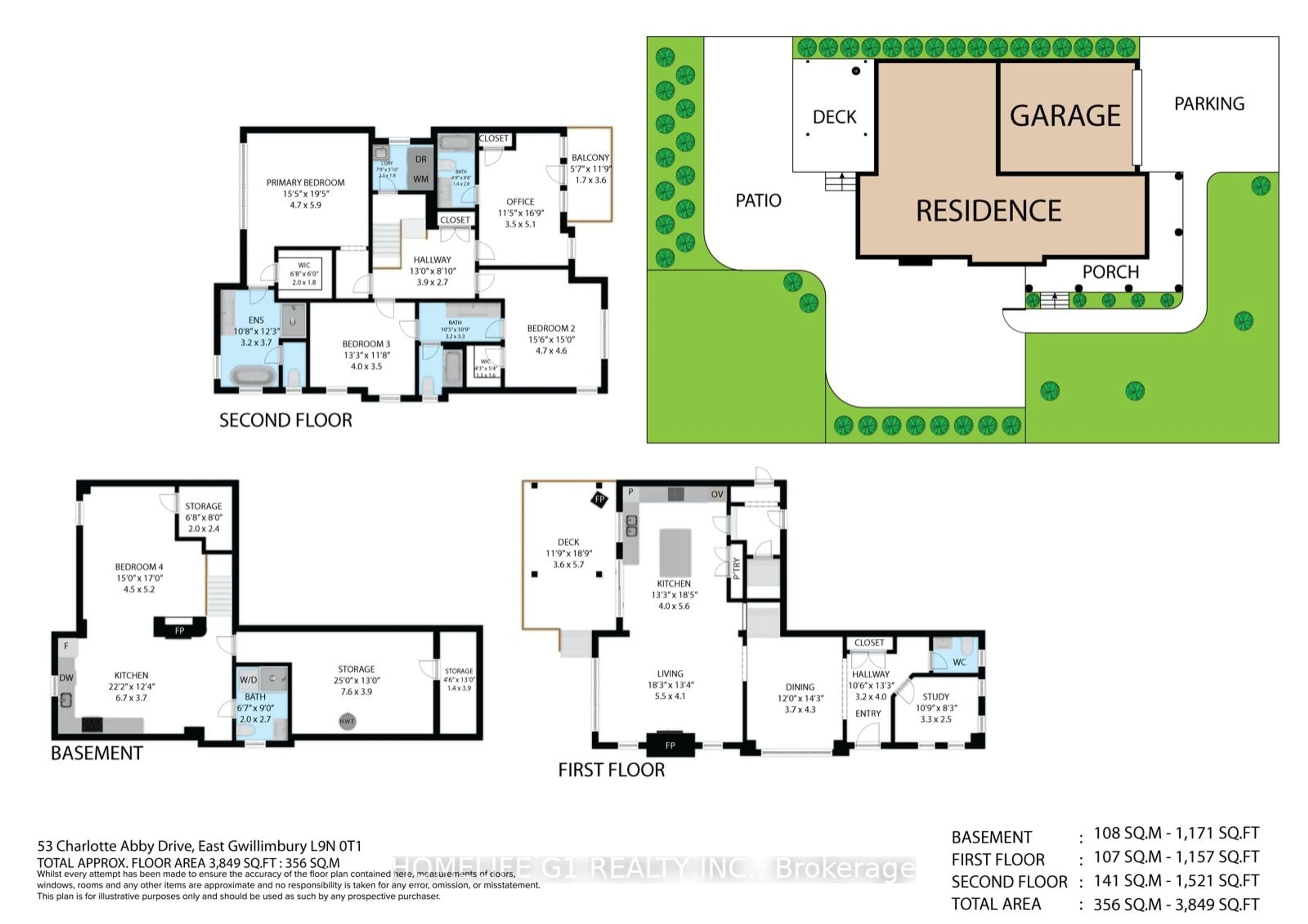 Floor plan for 53 Charlotte Abby Dr, East Gwillimbury Ontario L9N 0T1