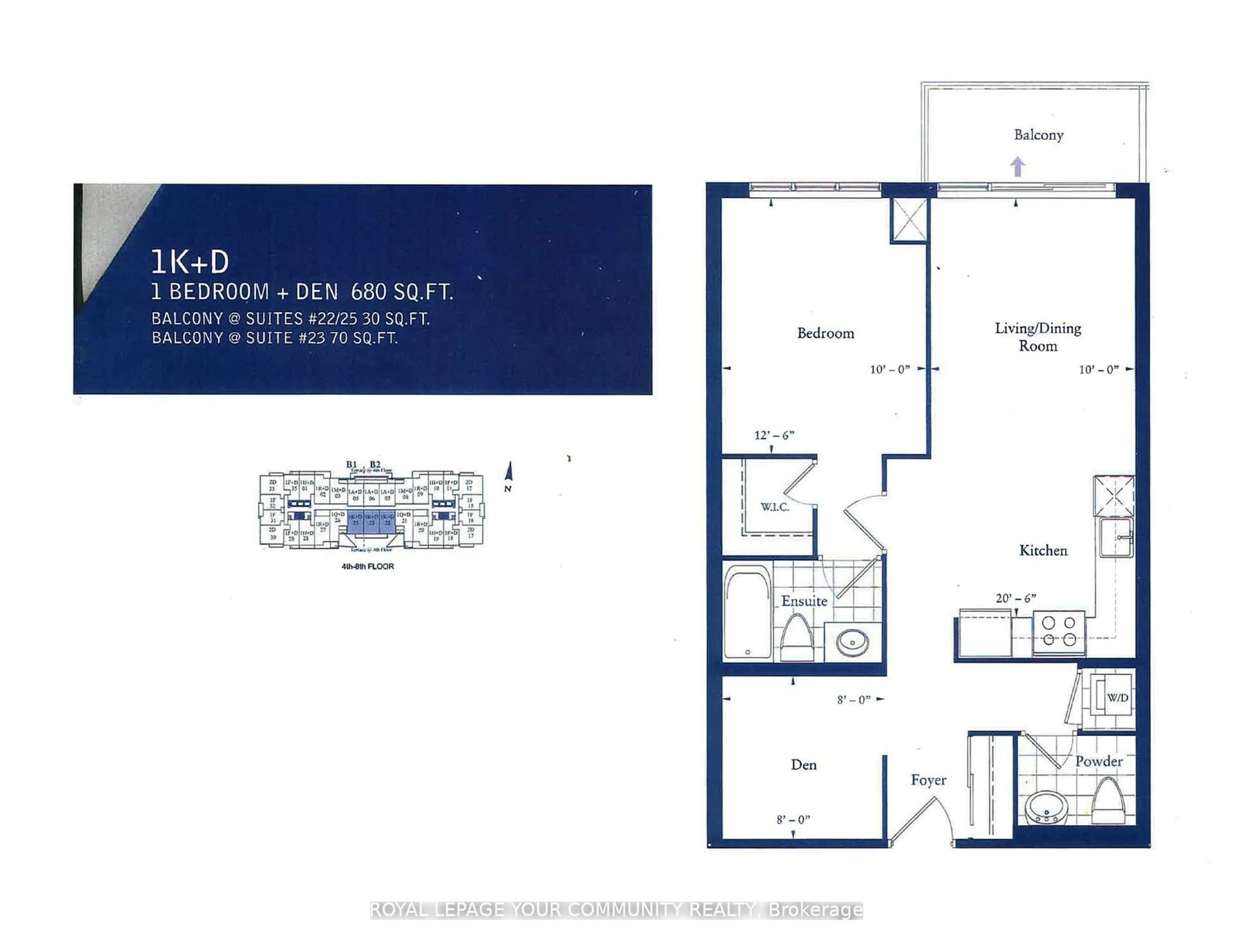 Floor plan for 7167 Yonge St #822, Markham Ontario L3T 0E1