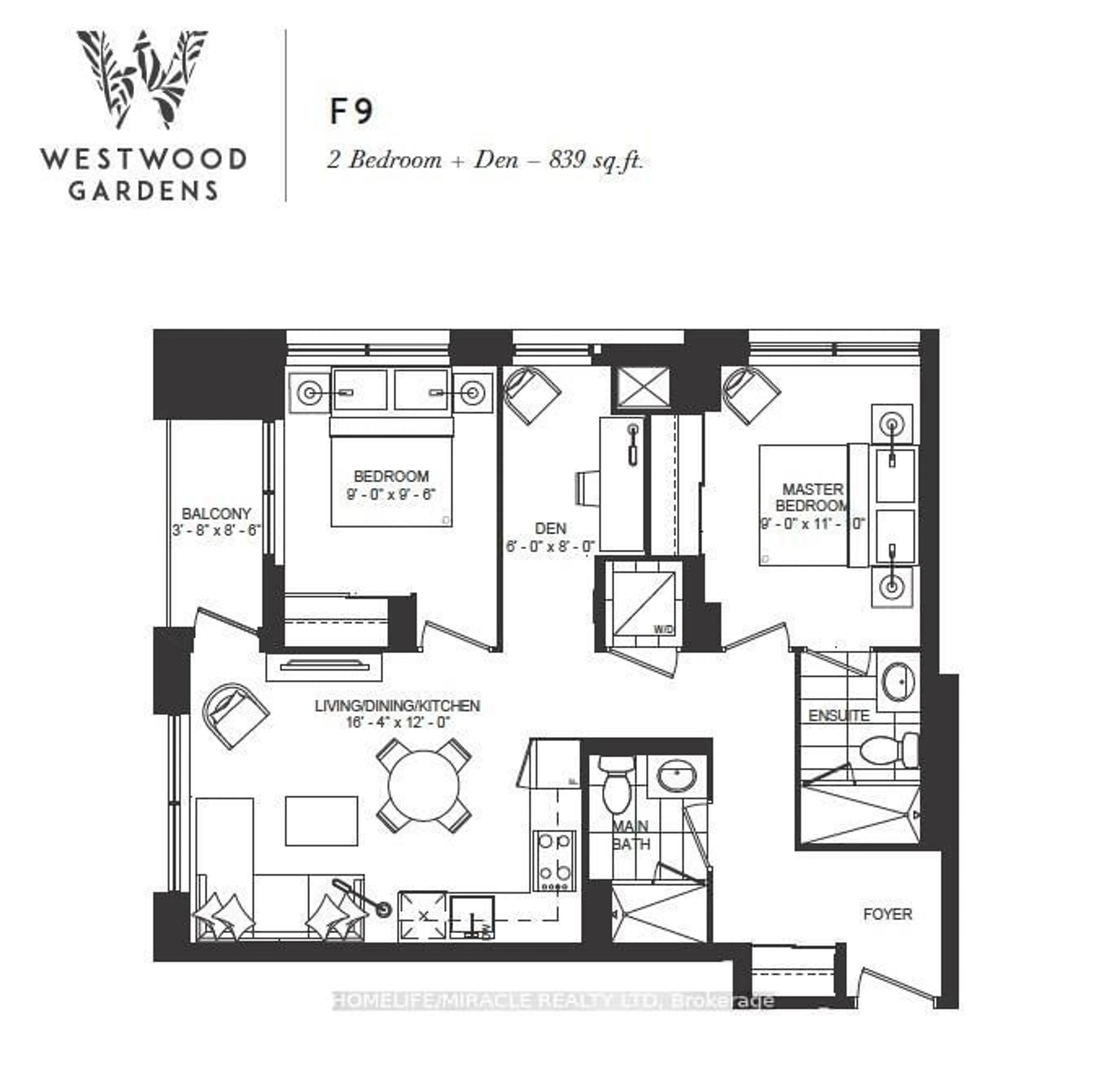 Floor plan for 8868 Yonge St #821E, Richmond Hill Ontario L4C 0T4