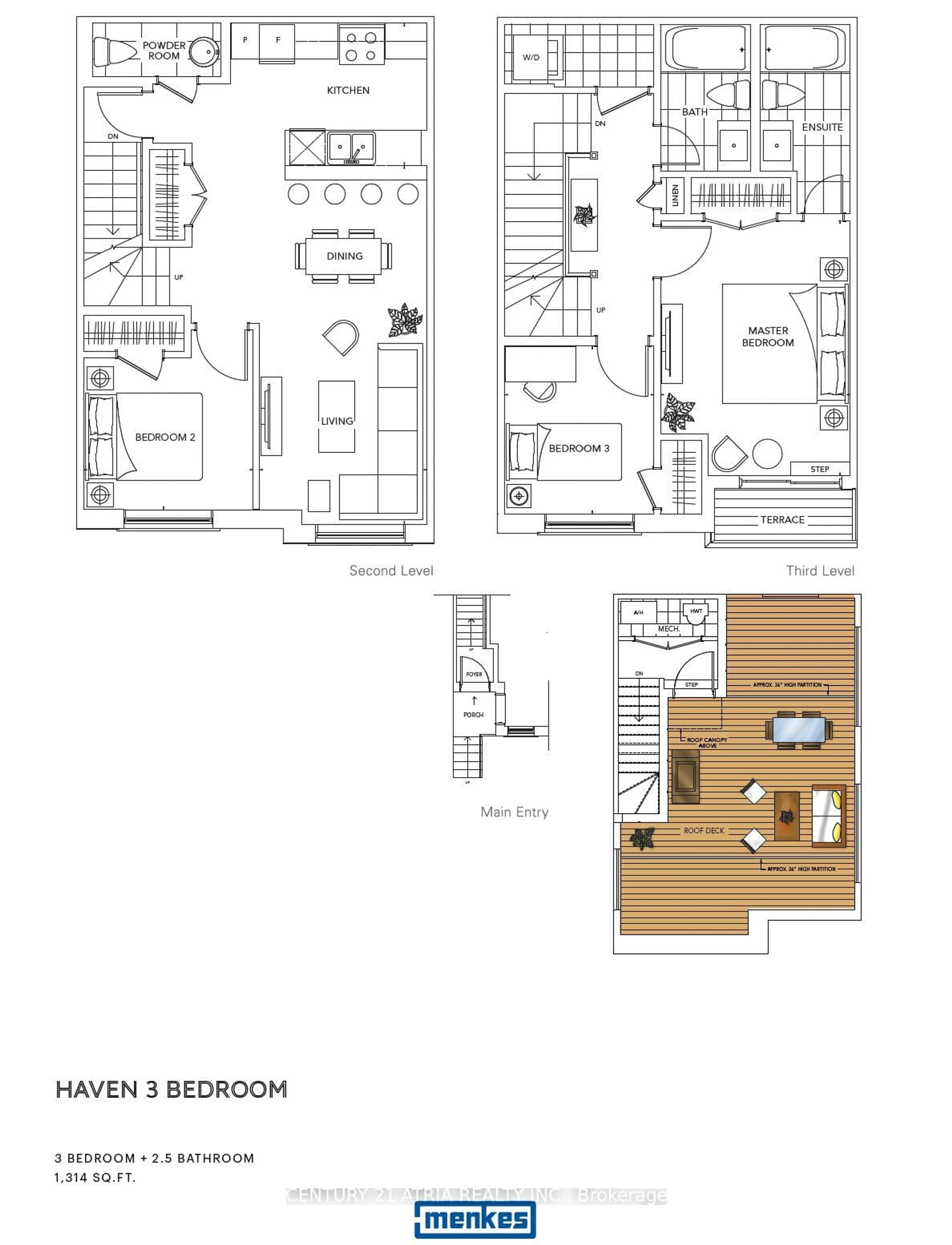 Floor plan for 121 Honeycrisp Cres #TH 230, Vaughan Ontario L4K 5Z8