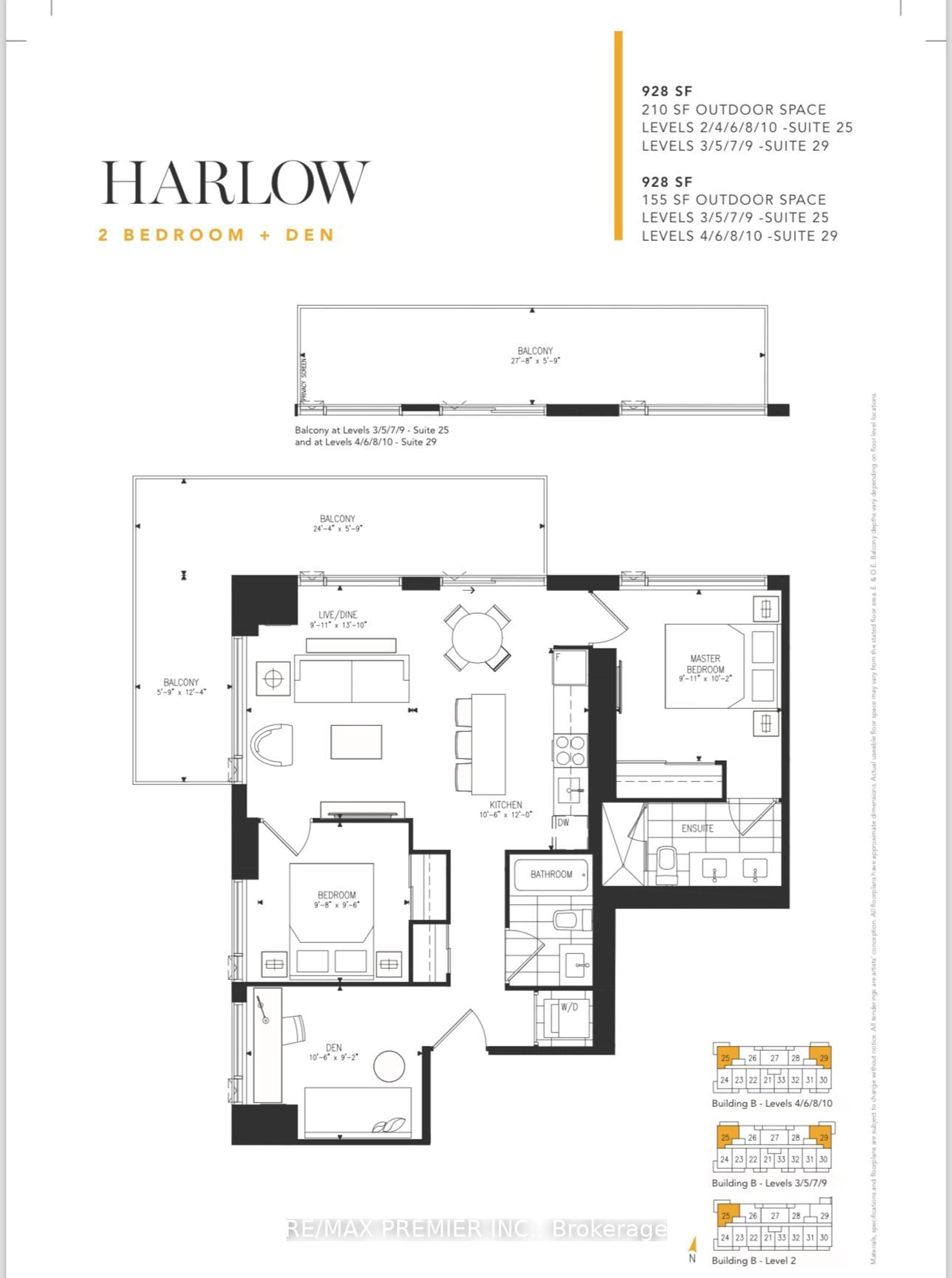 Floor plan for 2 David Eyer Rd #1425, Richmond Hill Ontario L4S 0N6