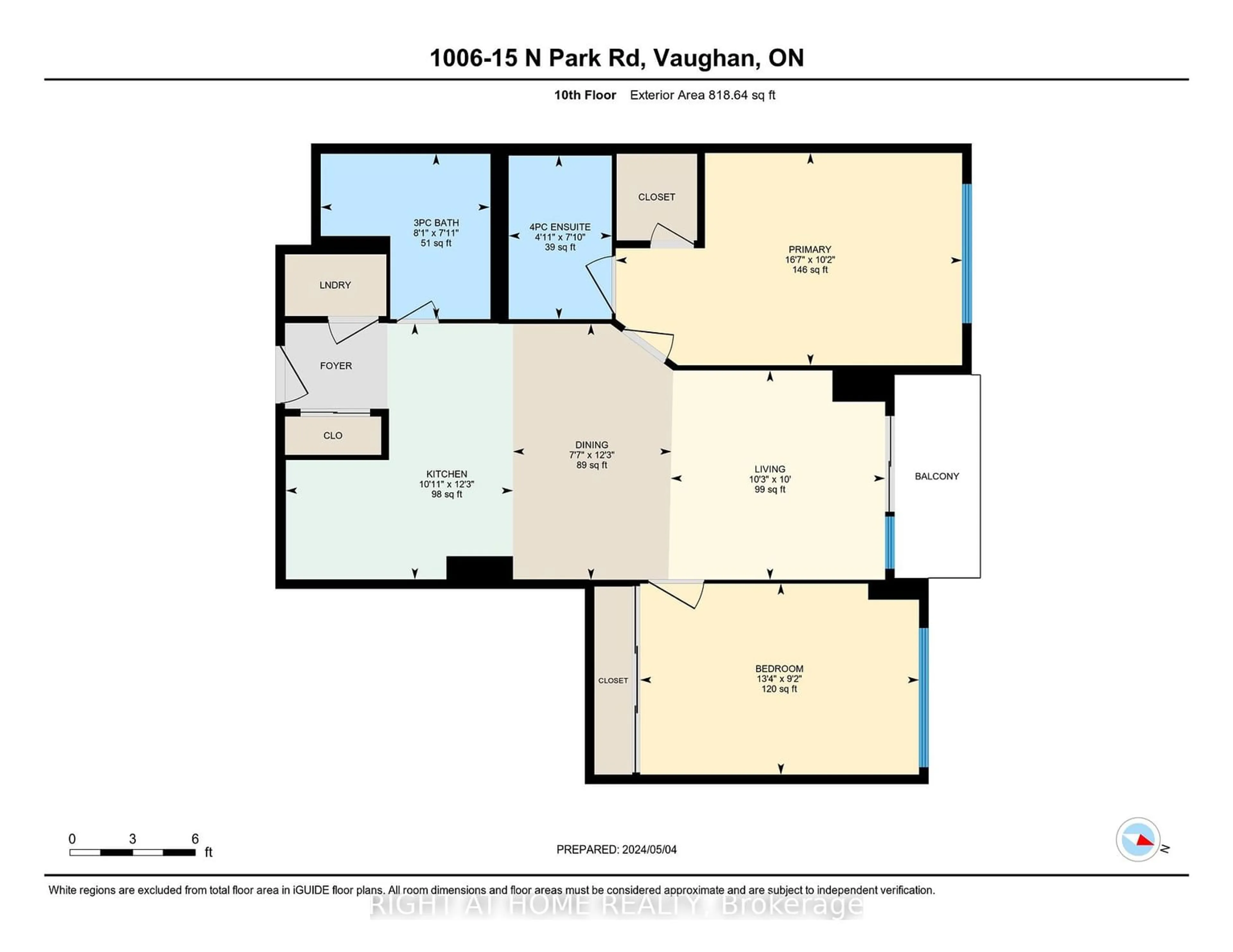 Floor plan for 15 North Park Rd #1006, Vaughan Ontario L4J 0A1