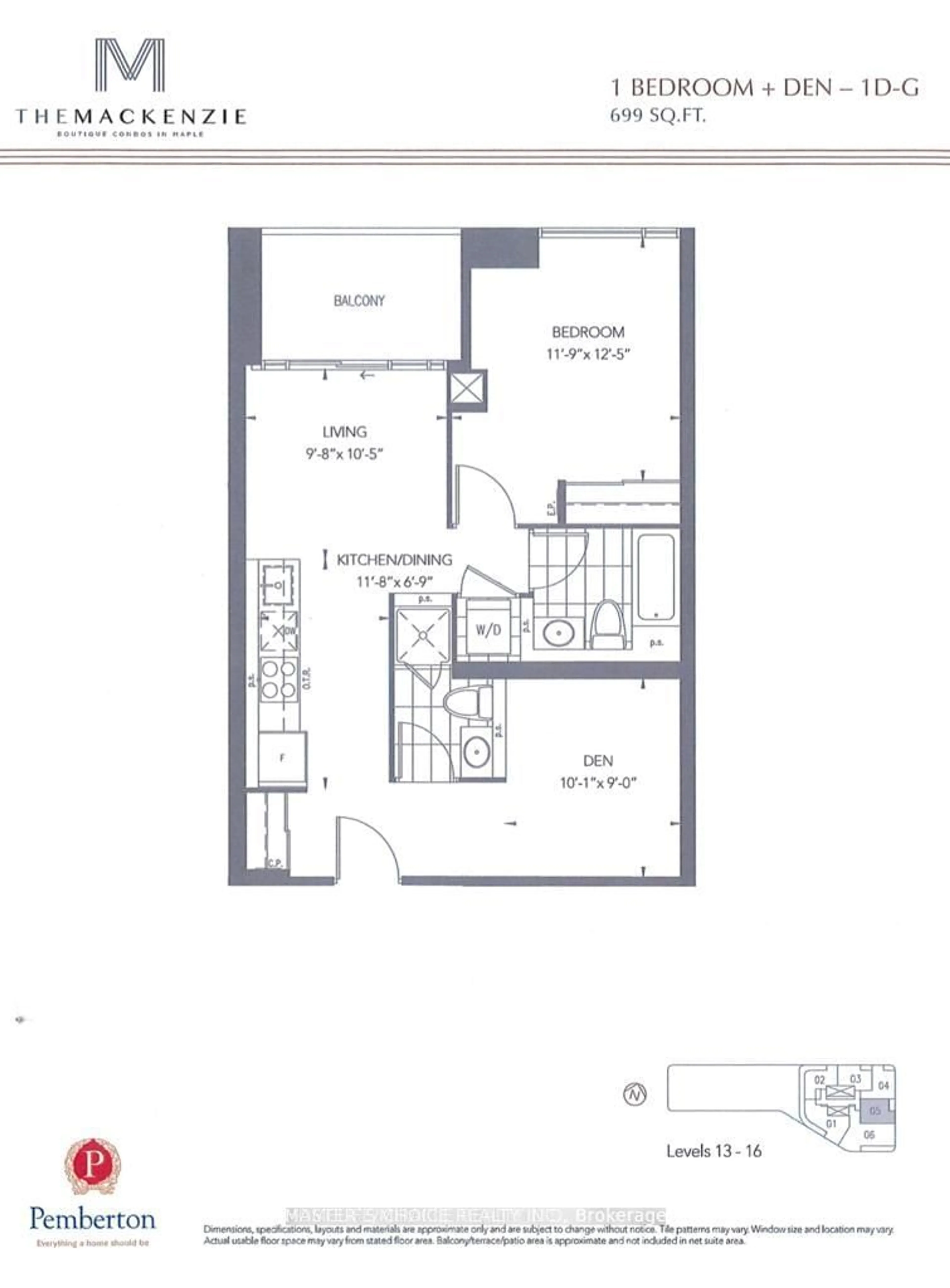 Floor plan for 120 eagle rock way St #1405, Vaughan Ontario L6A 5C2