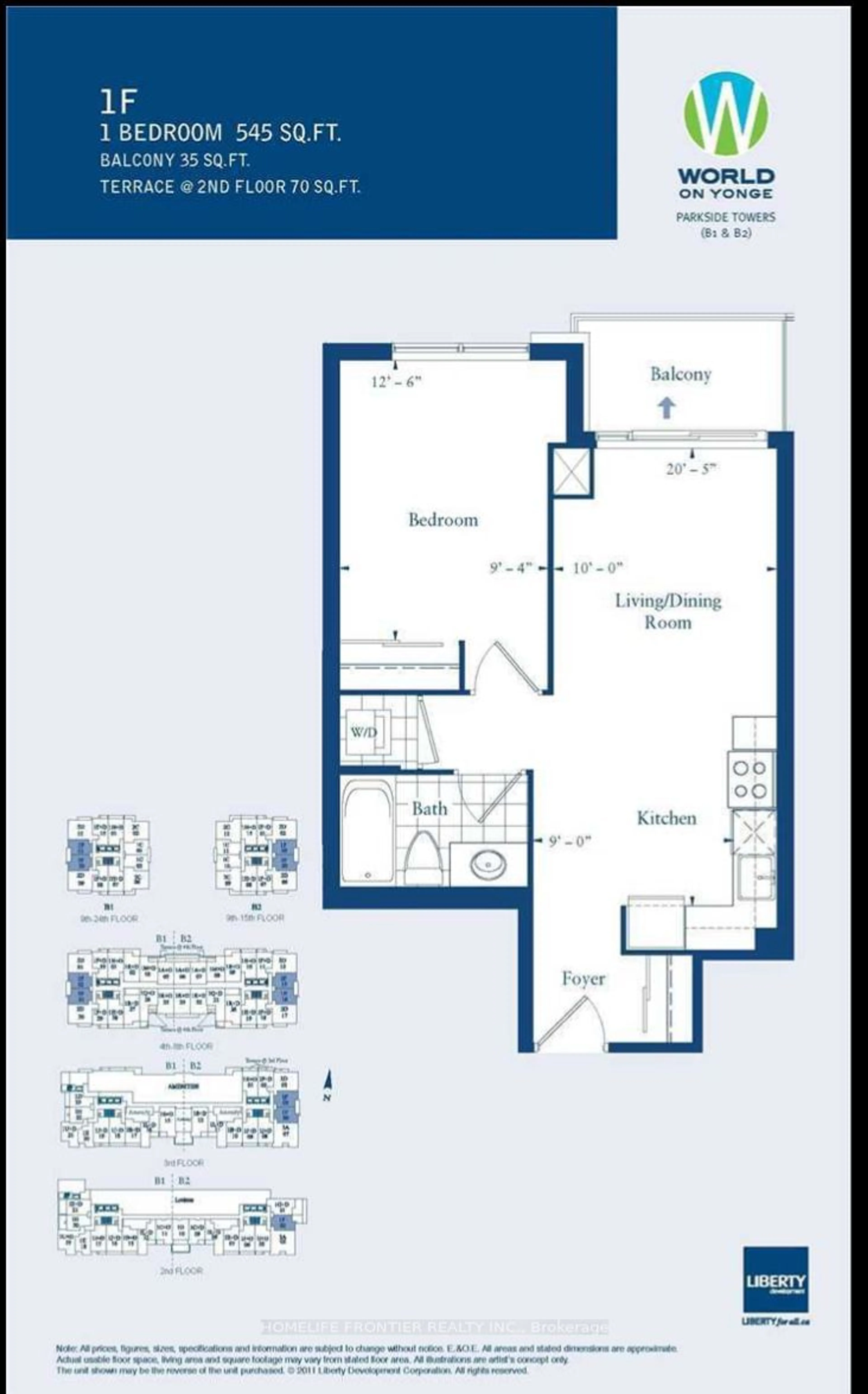 Floor plan for 7165 Yonge St #1611, Markham Ontario L3T 0C9