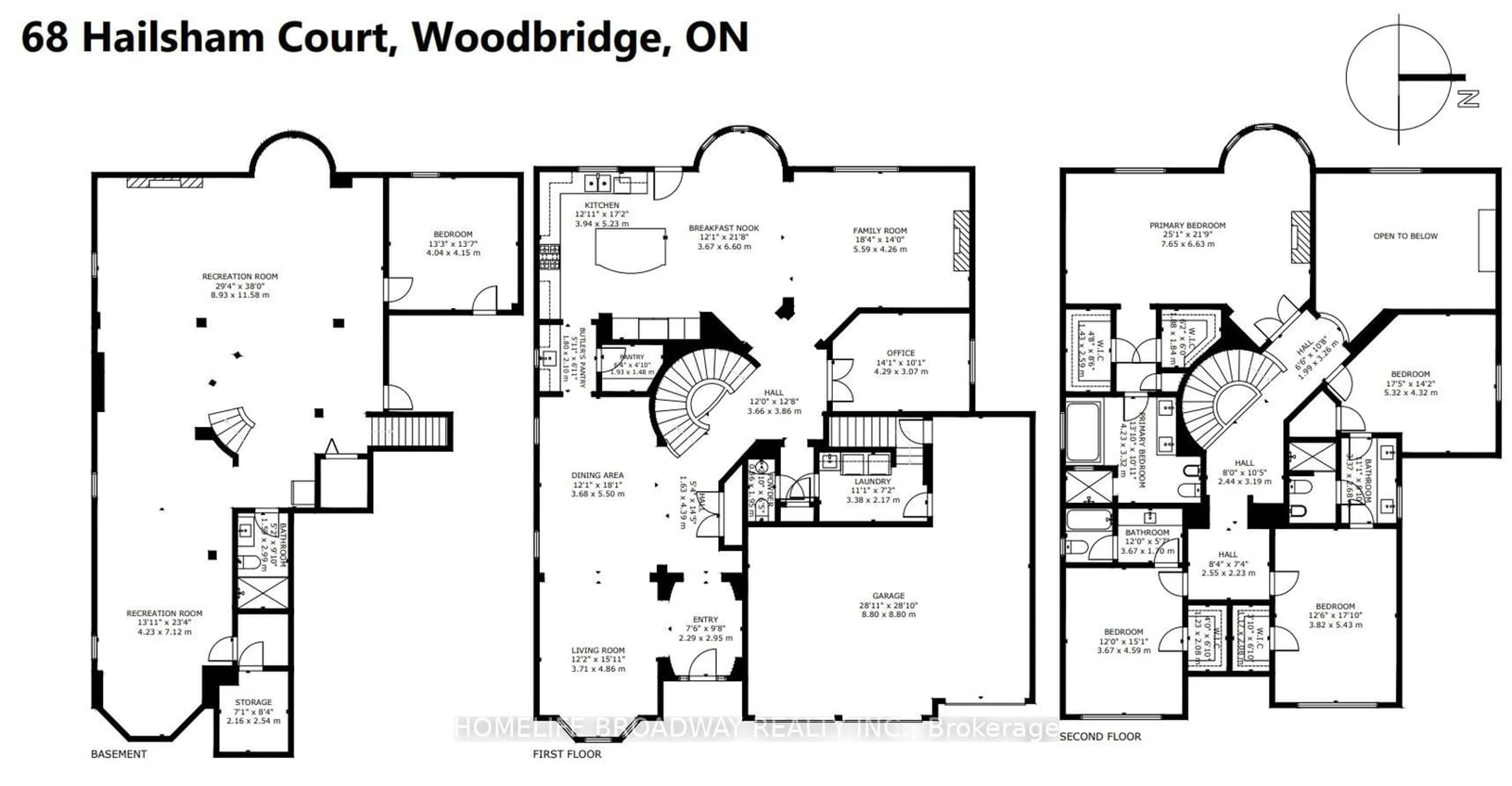 Floor plan for 68 Hailsham Crt, Vaughan Ontario L4L 1A6