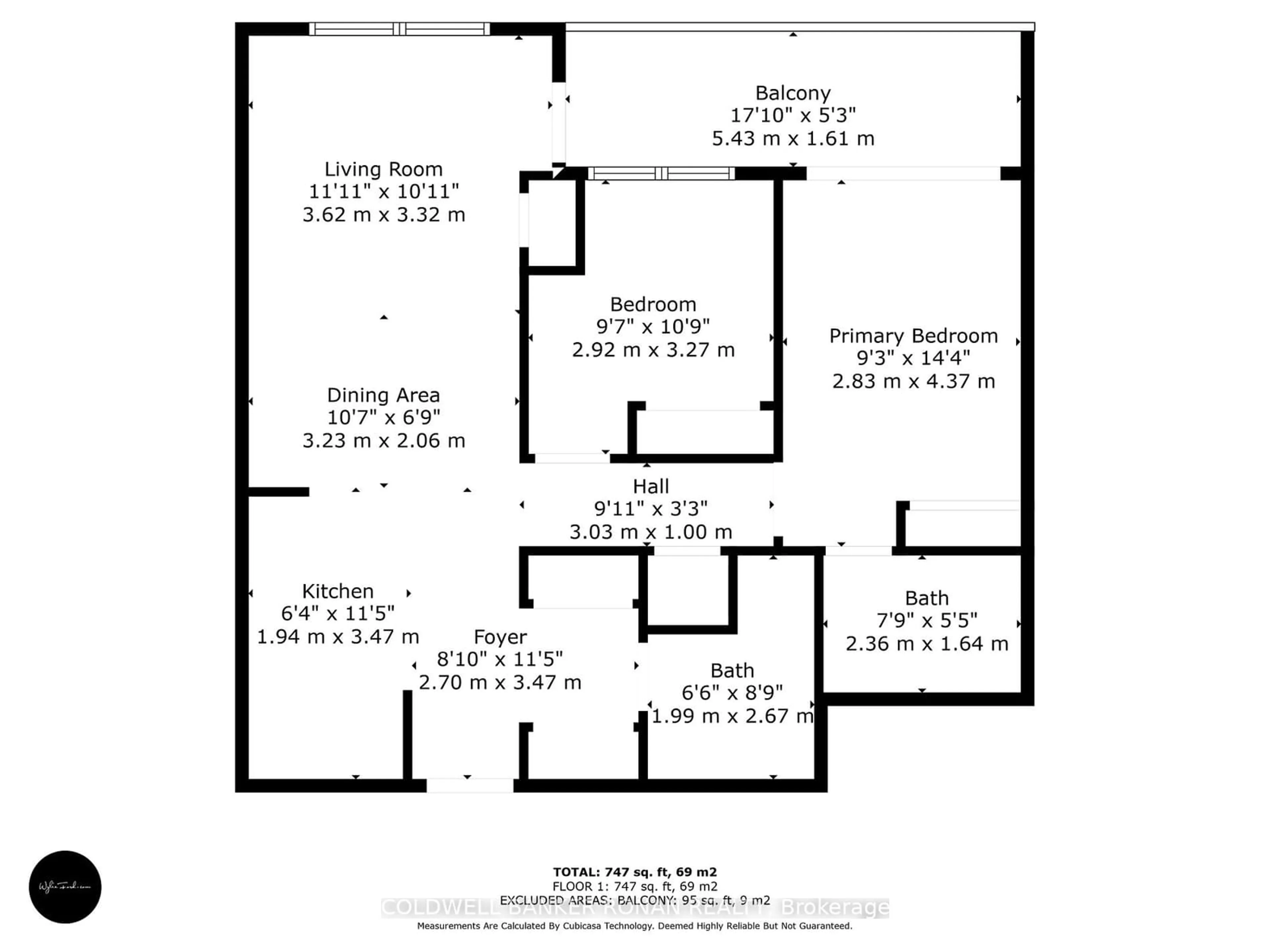Floor plan for 18 Harding Blvd #1203, Richmond Hill Ontario L4C 0T3