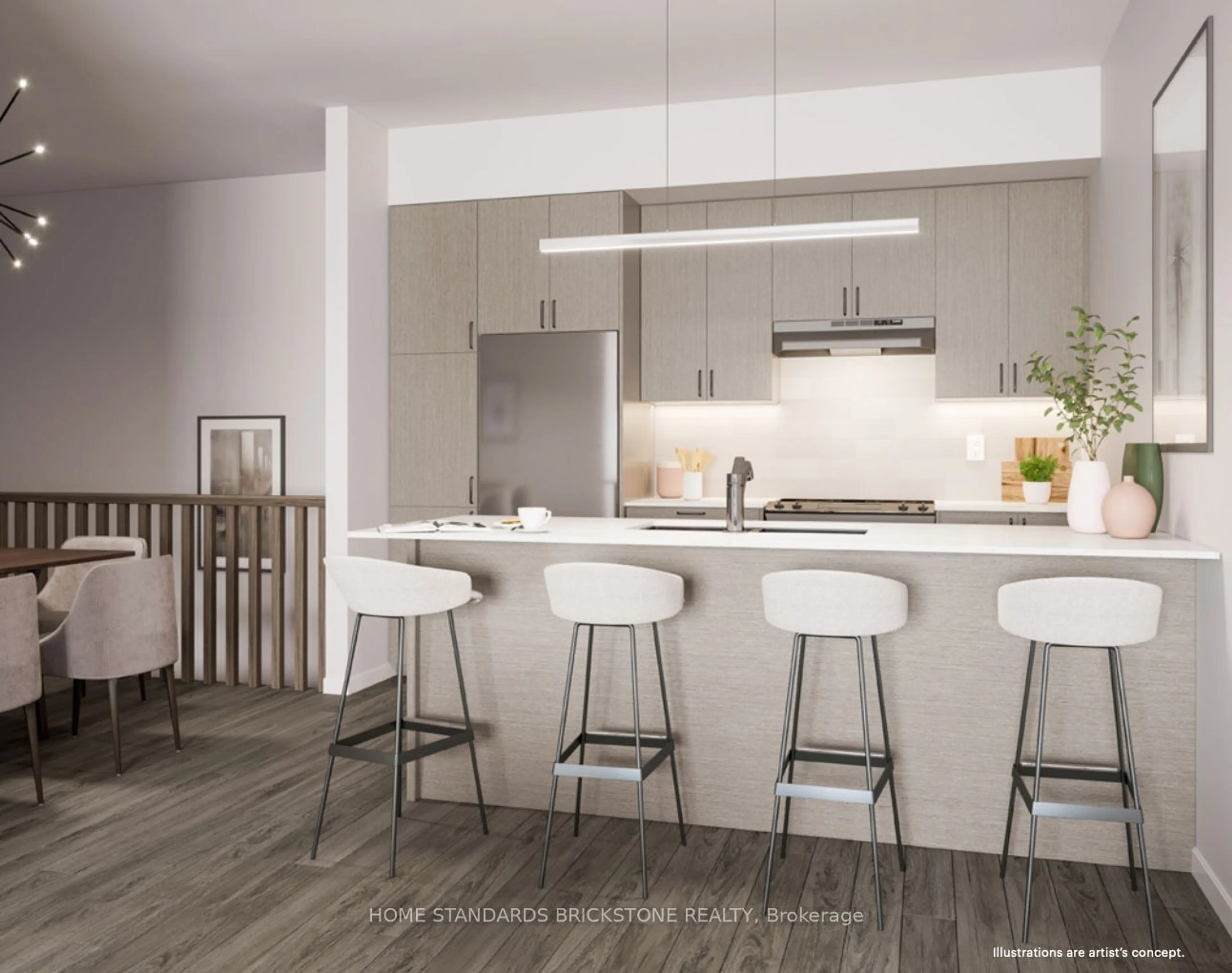 Contemporary kitchen for 140 Honeycrisp Cres #TH 284, Vaughan Ontario L4K 0N7