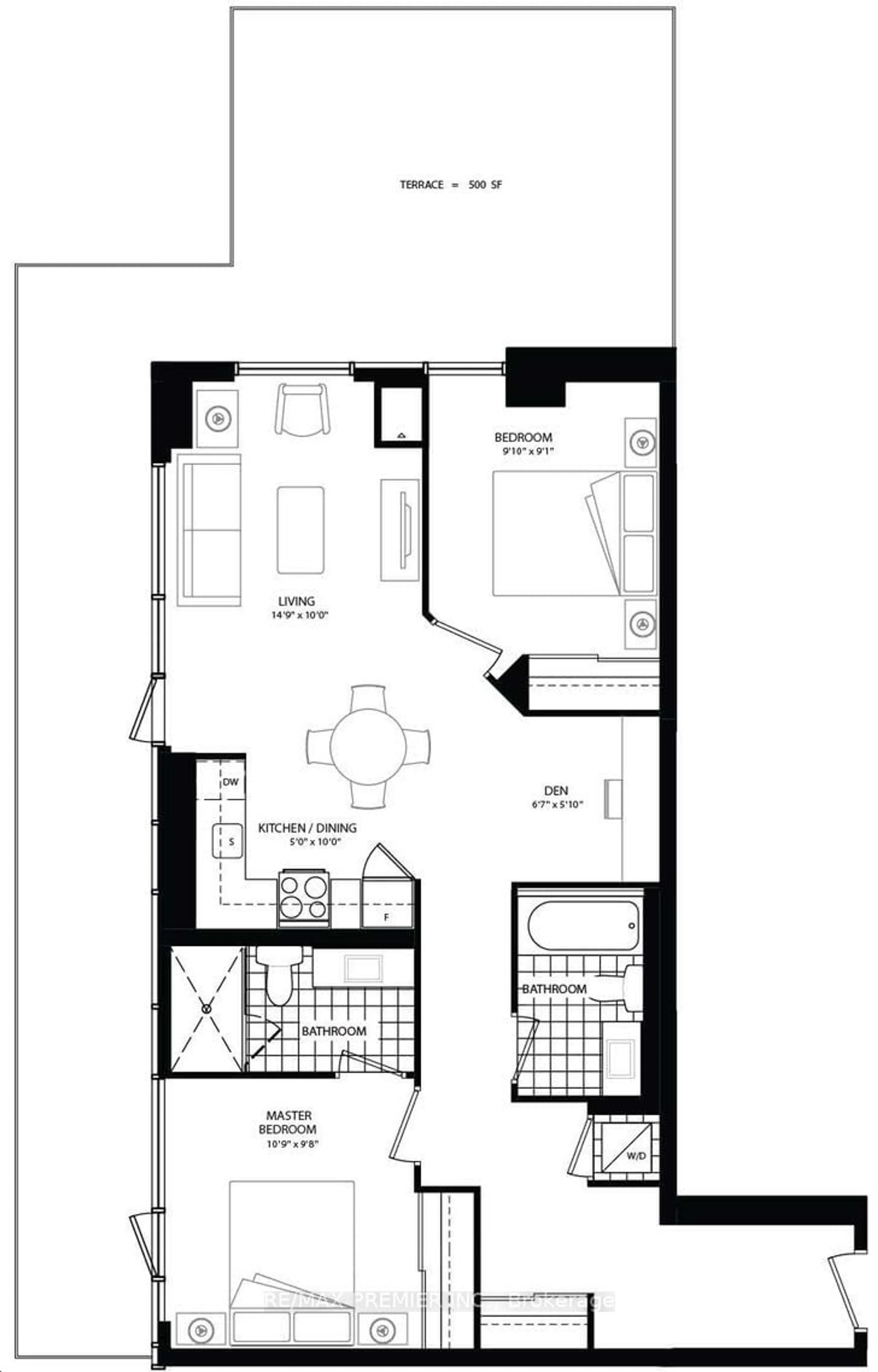 Floor plan for 4800 Highway 7 #403, Vaughan Ontario L4L 1H8