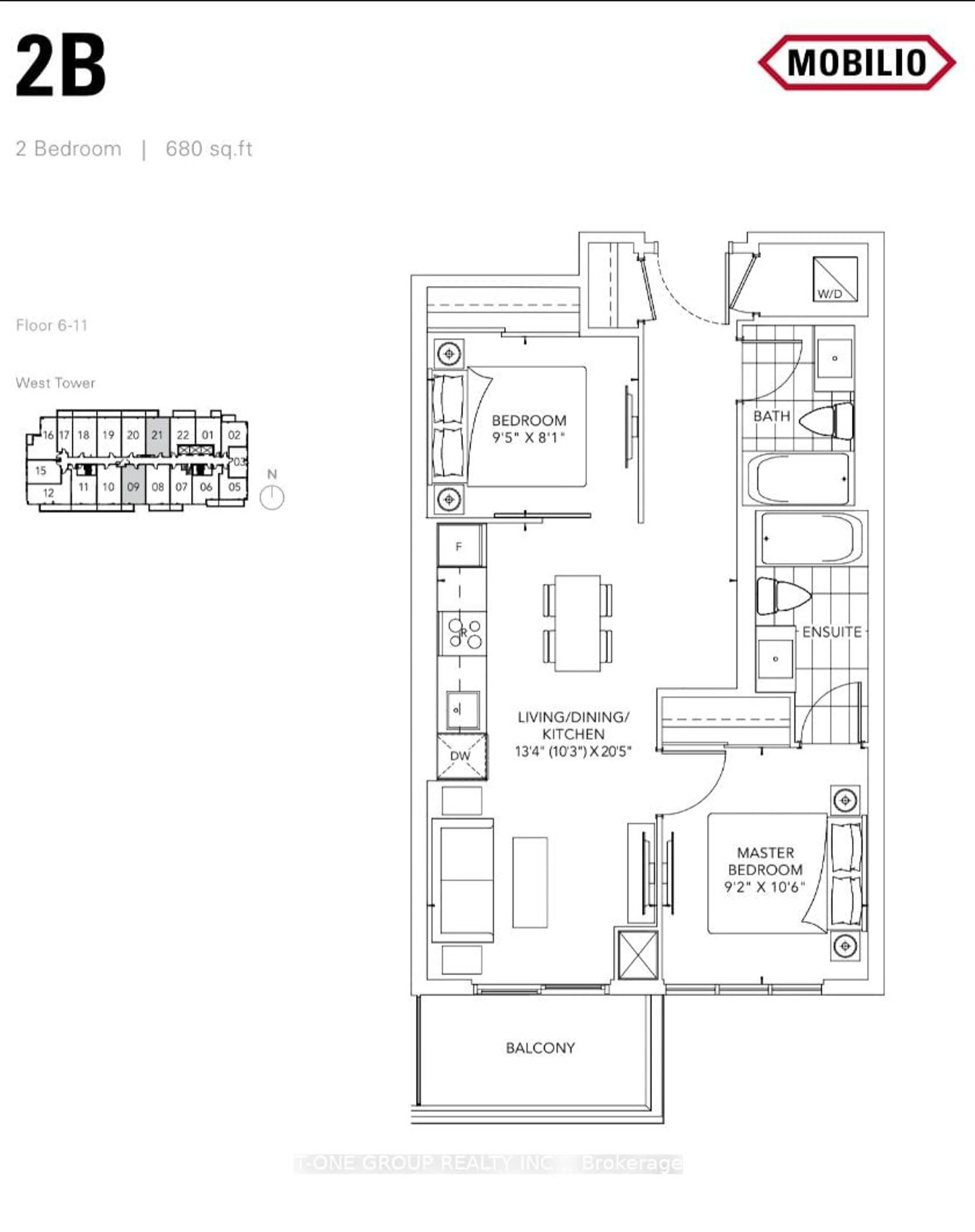 Floor plan for 38 Honeycrisp Cres #921, Vaughan Ontario L4K 0M8