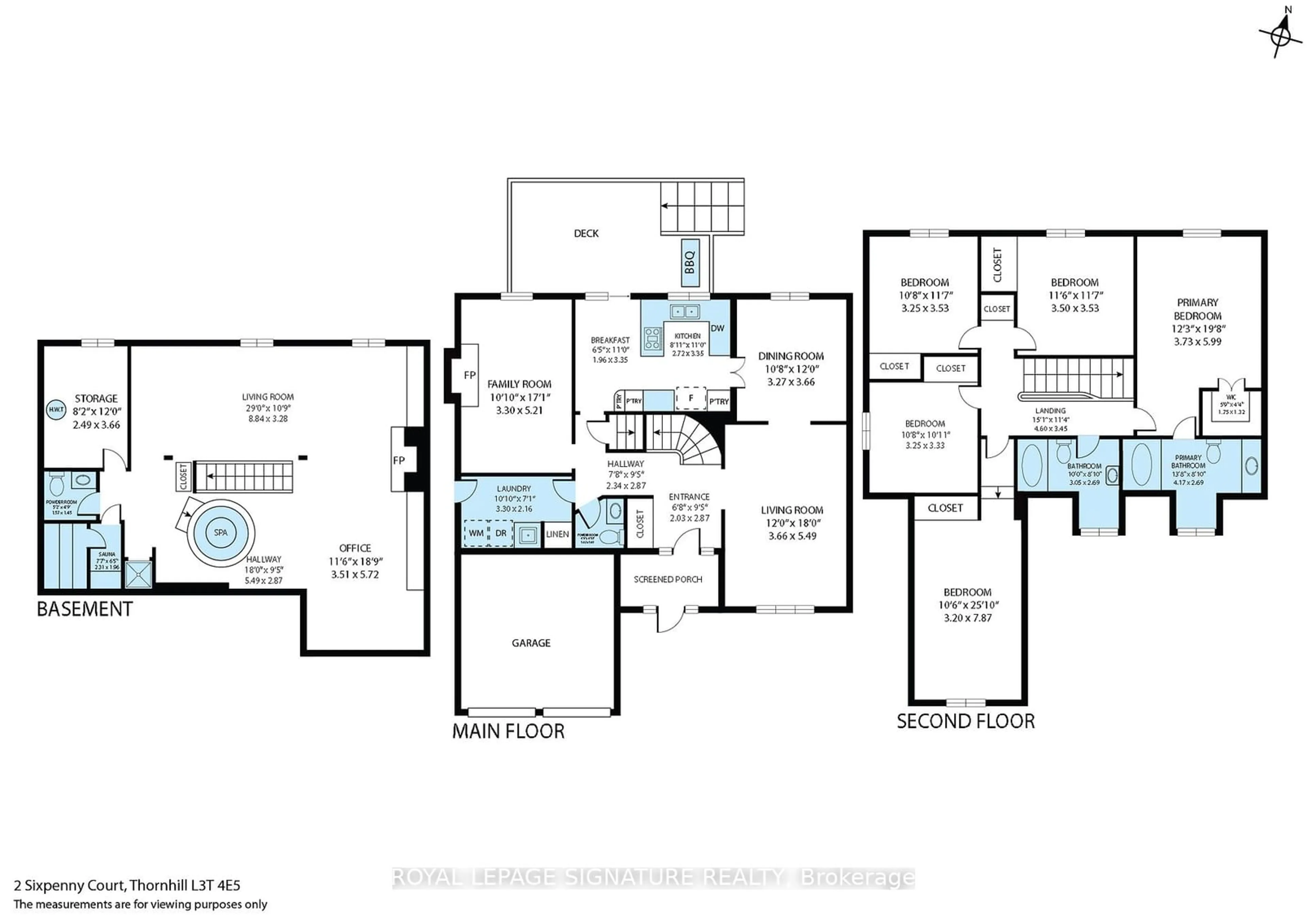 Floor plan for 2 Sixpenny Crt, Markham Ontario L3T 4E5