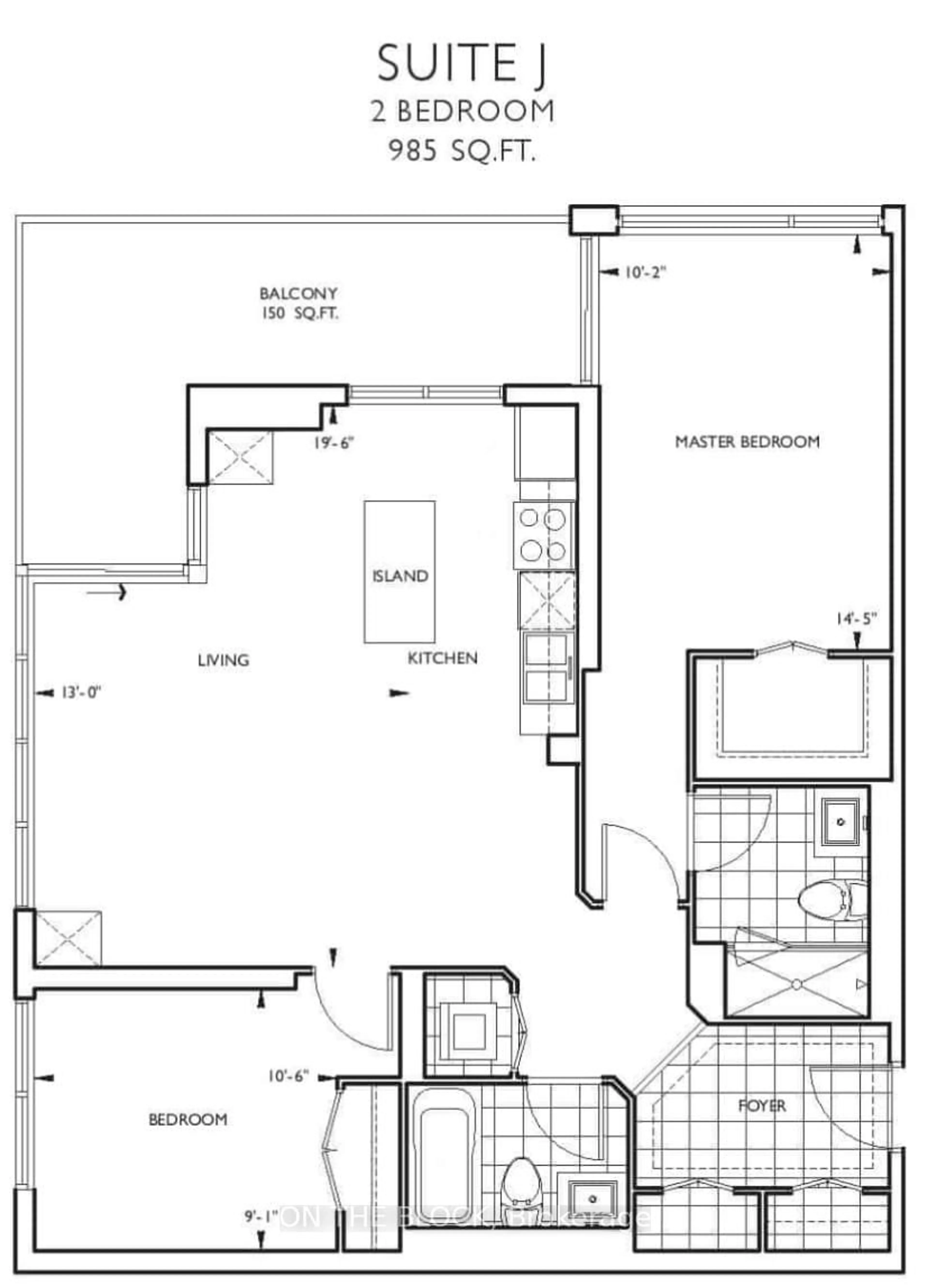 Floor plan for 9088 Yonge St #910A, Richmond Hill Ontario L4C 0Z1