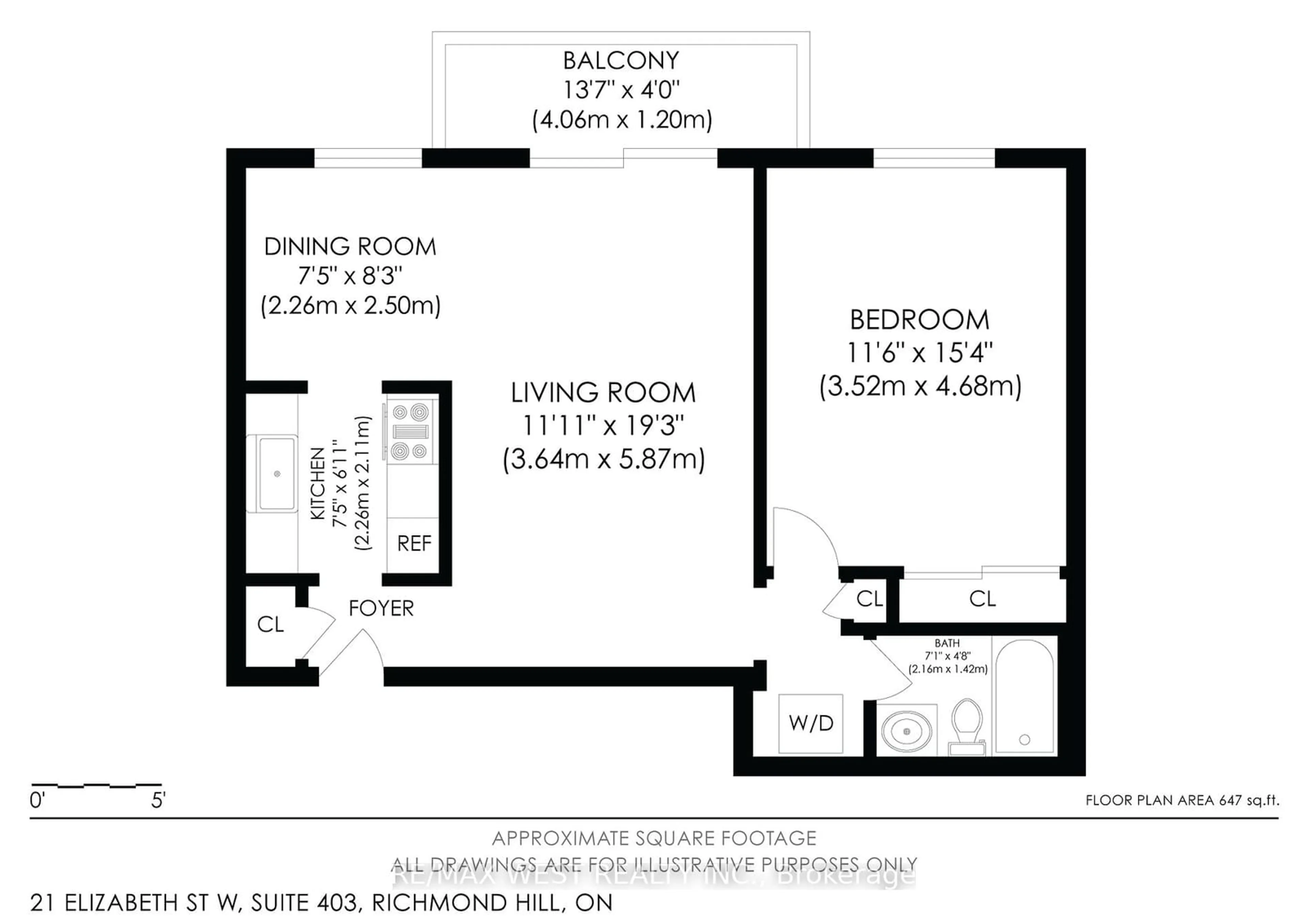 Floor plan for 21 Elizabeth St #403, Richmond Hill Ontario L4C 3V5