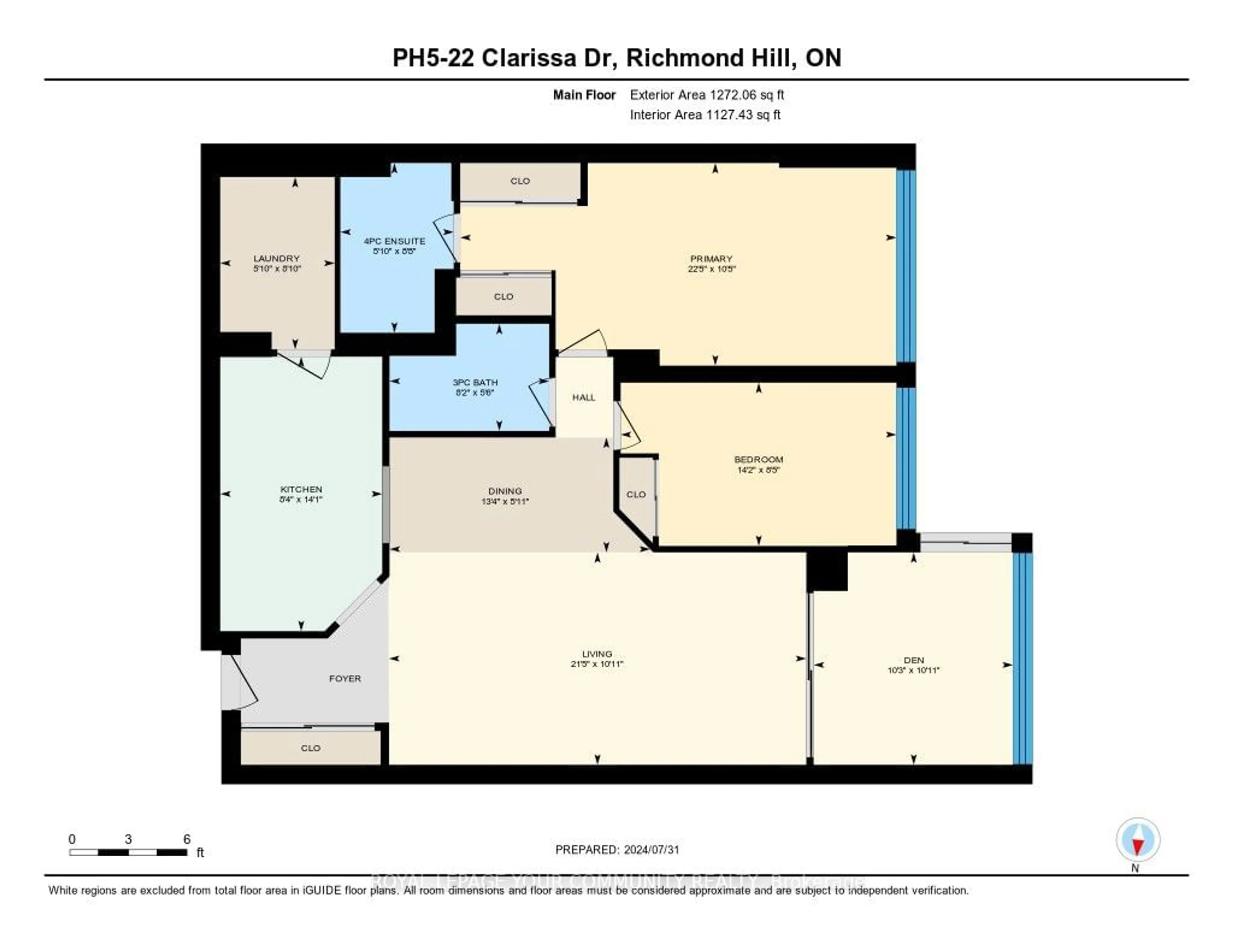 Floor plan for 22 Clarissa Dr #PH 5, Richmond Hill Ontario L4C 9R6
