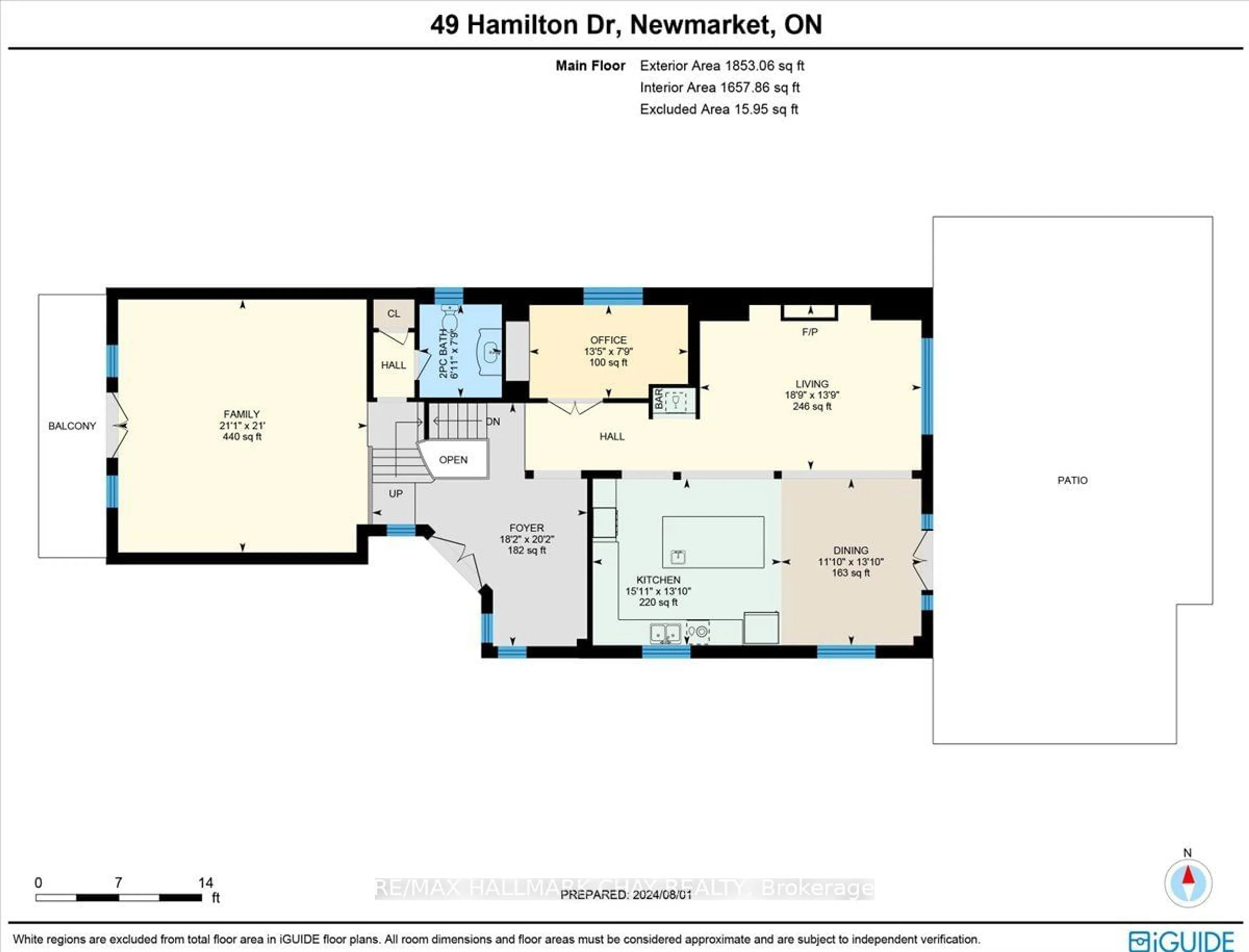 Floor plan for 49 Hamilton Dr, Newmarket Ontario L3Y 3E7