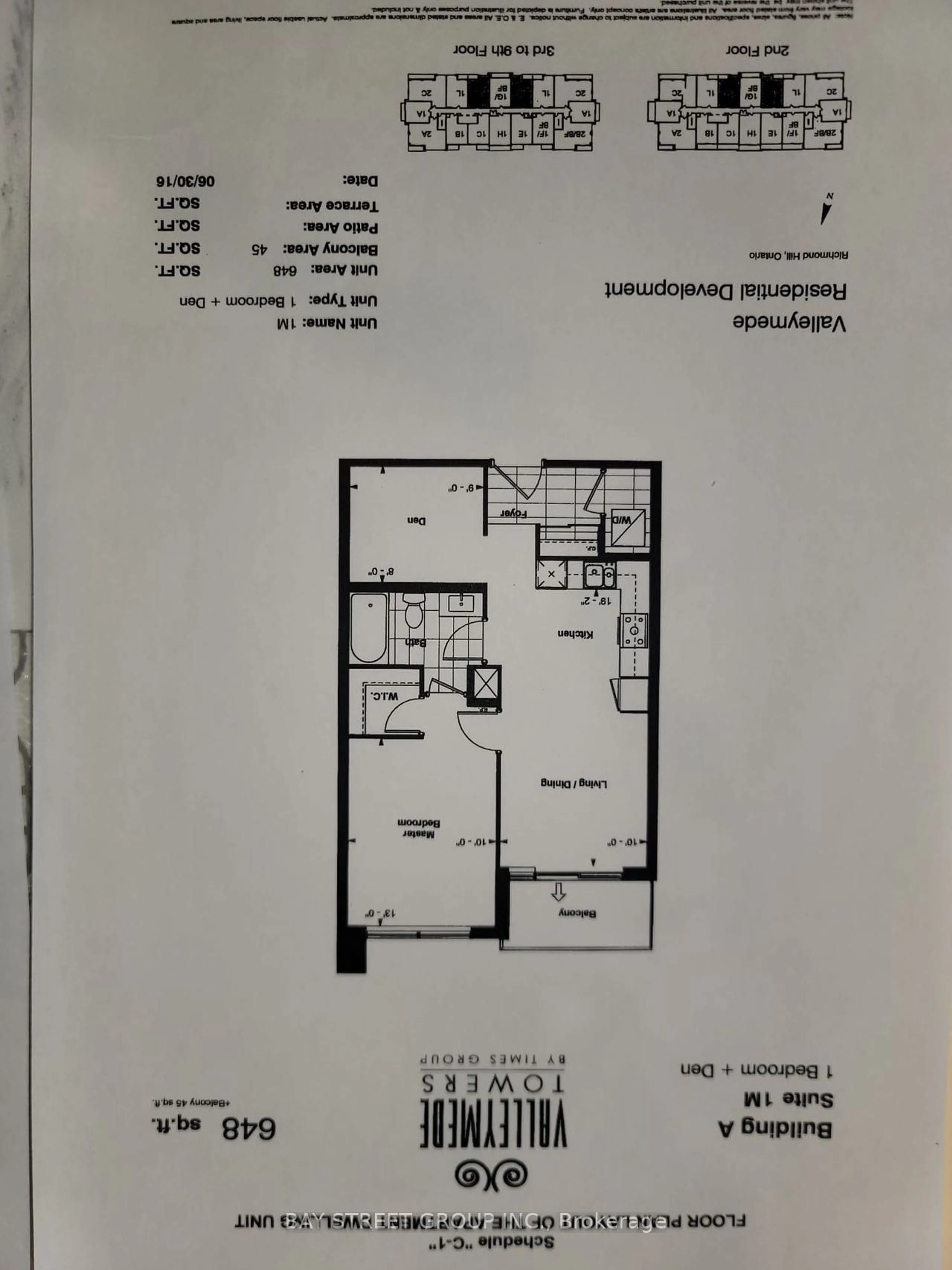 Floor plan for 396 Hwy 7 Rd #907, Richmond Hill Ontario L4B 0G7