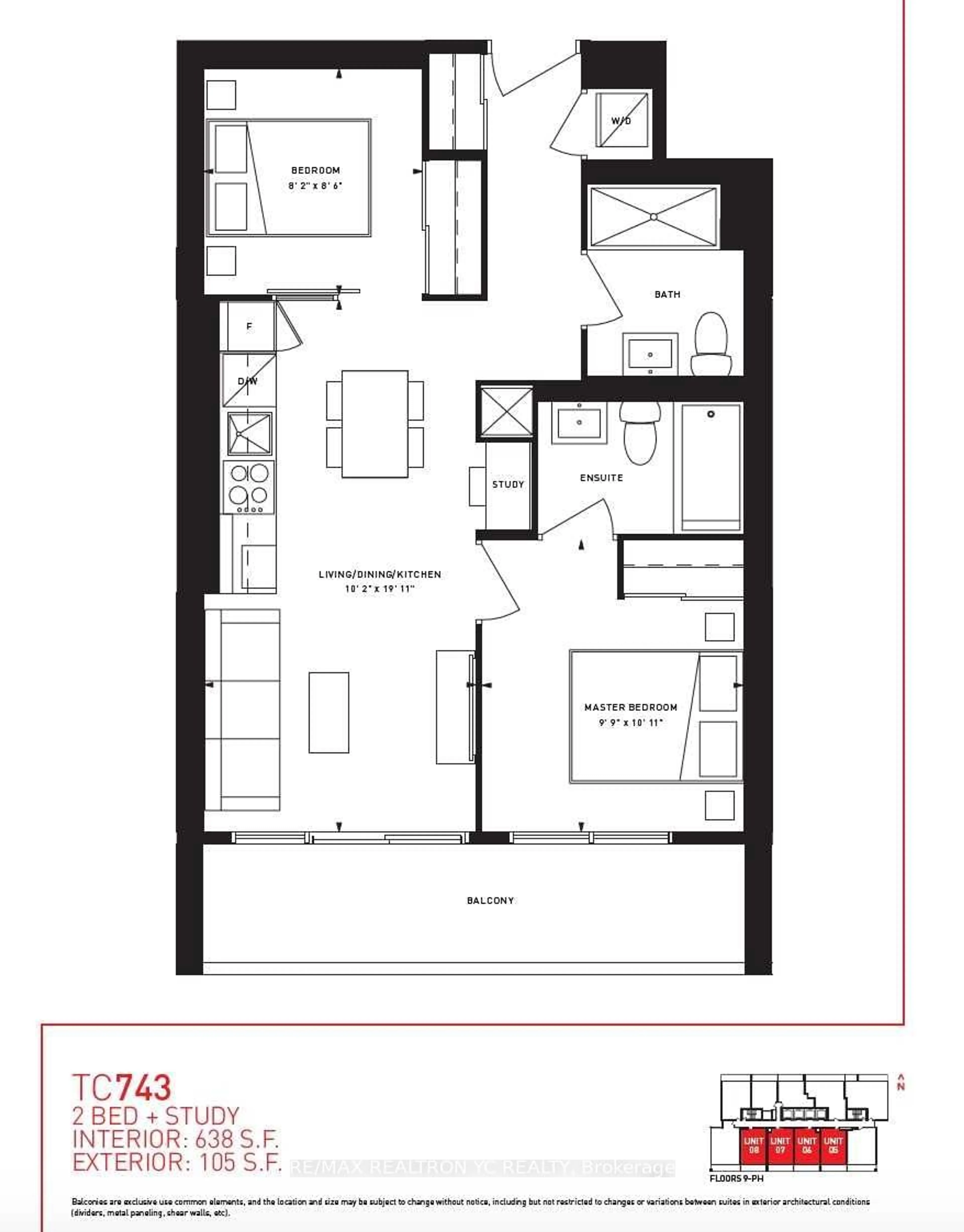 Floor plan for 5 Buttermill Ave #1906, Vaughan Ontario L4K 0J5