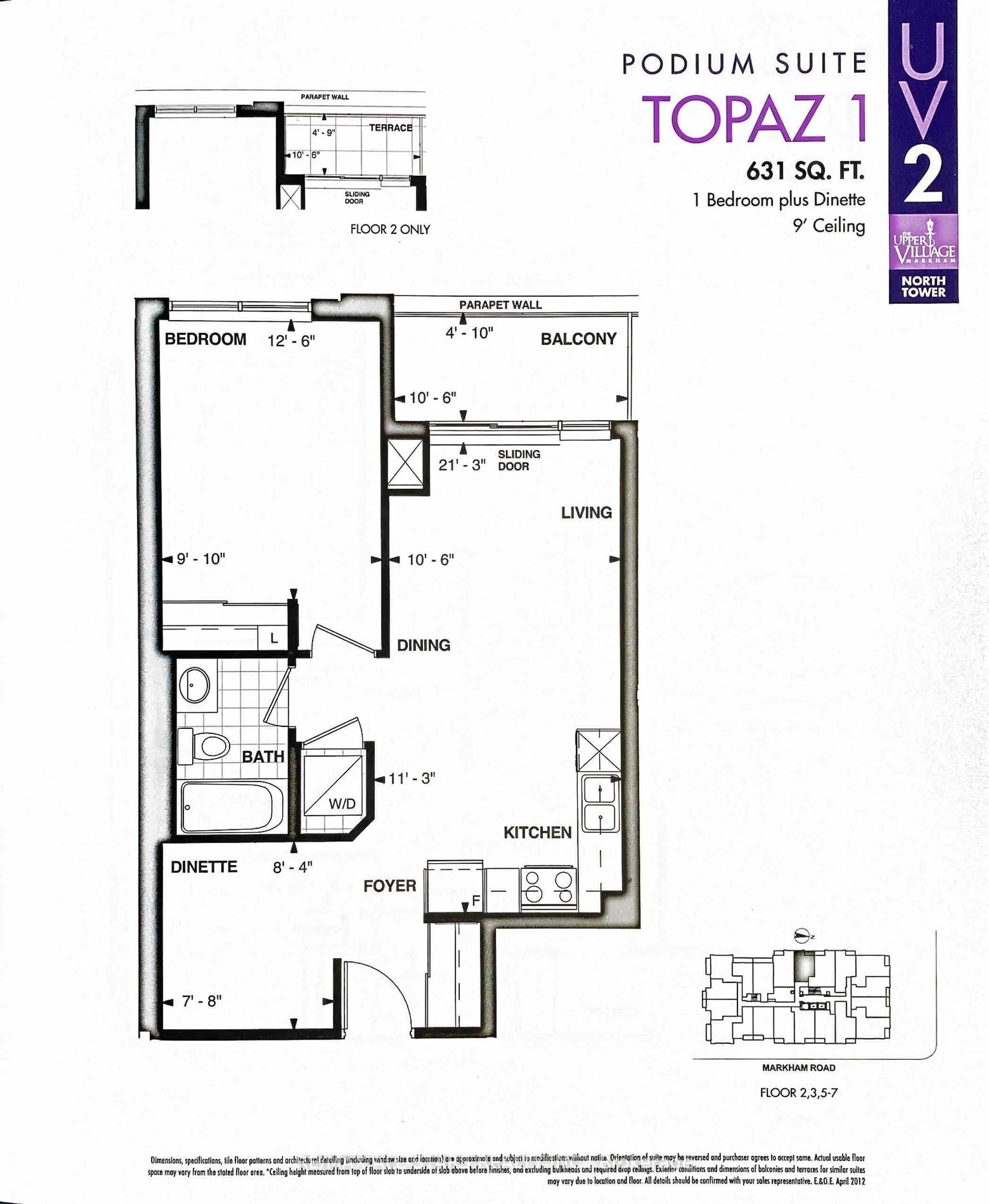 Floor plan for 9506 Markham Rd #215, Markham Ontario L6E 0S5