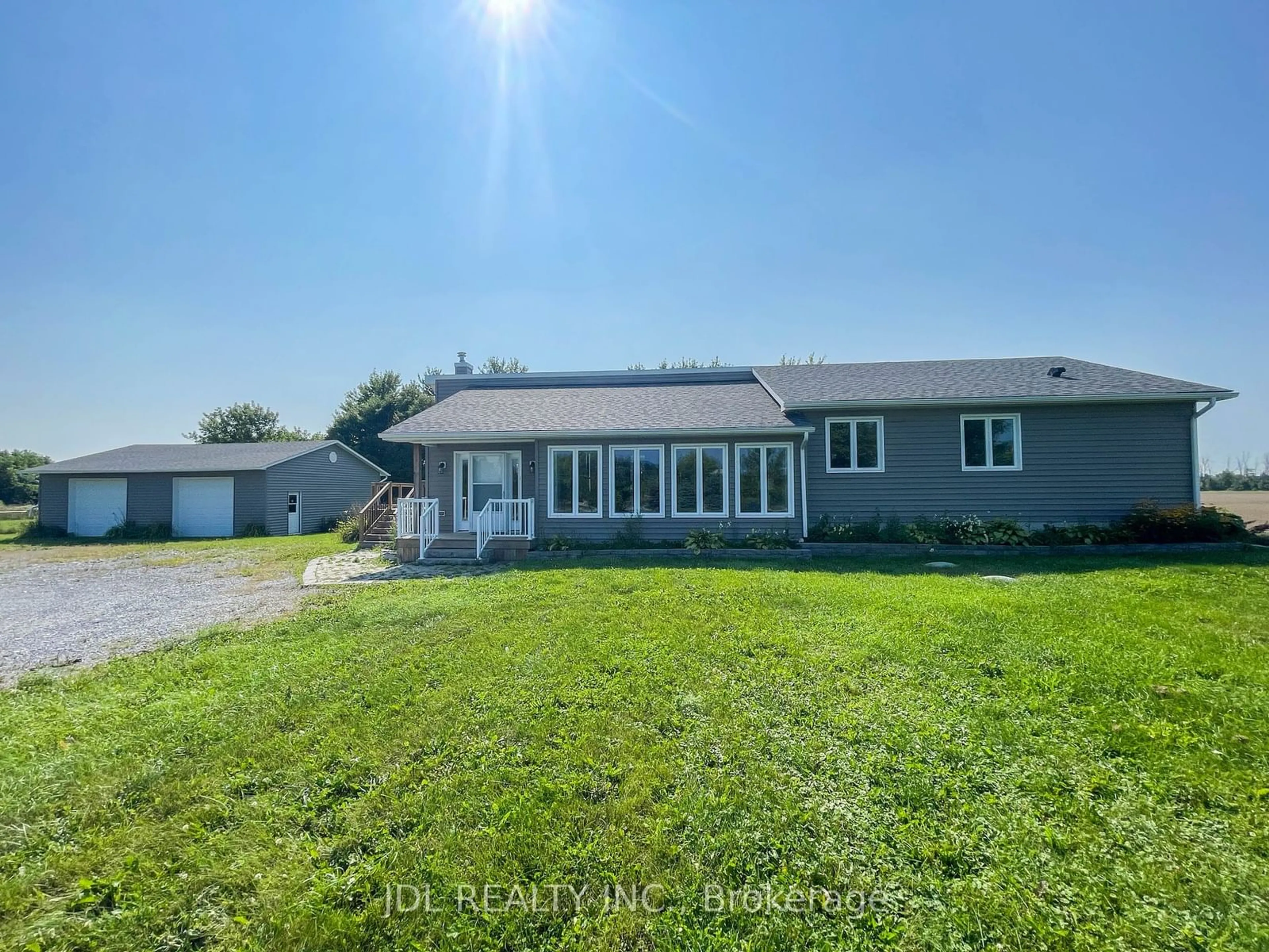 Frontside or backside of a home, the fenced backyard for 22176 LESLIE St, East Gwillimbury Ontario L0G 1R0