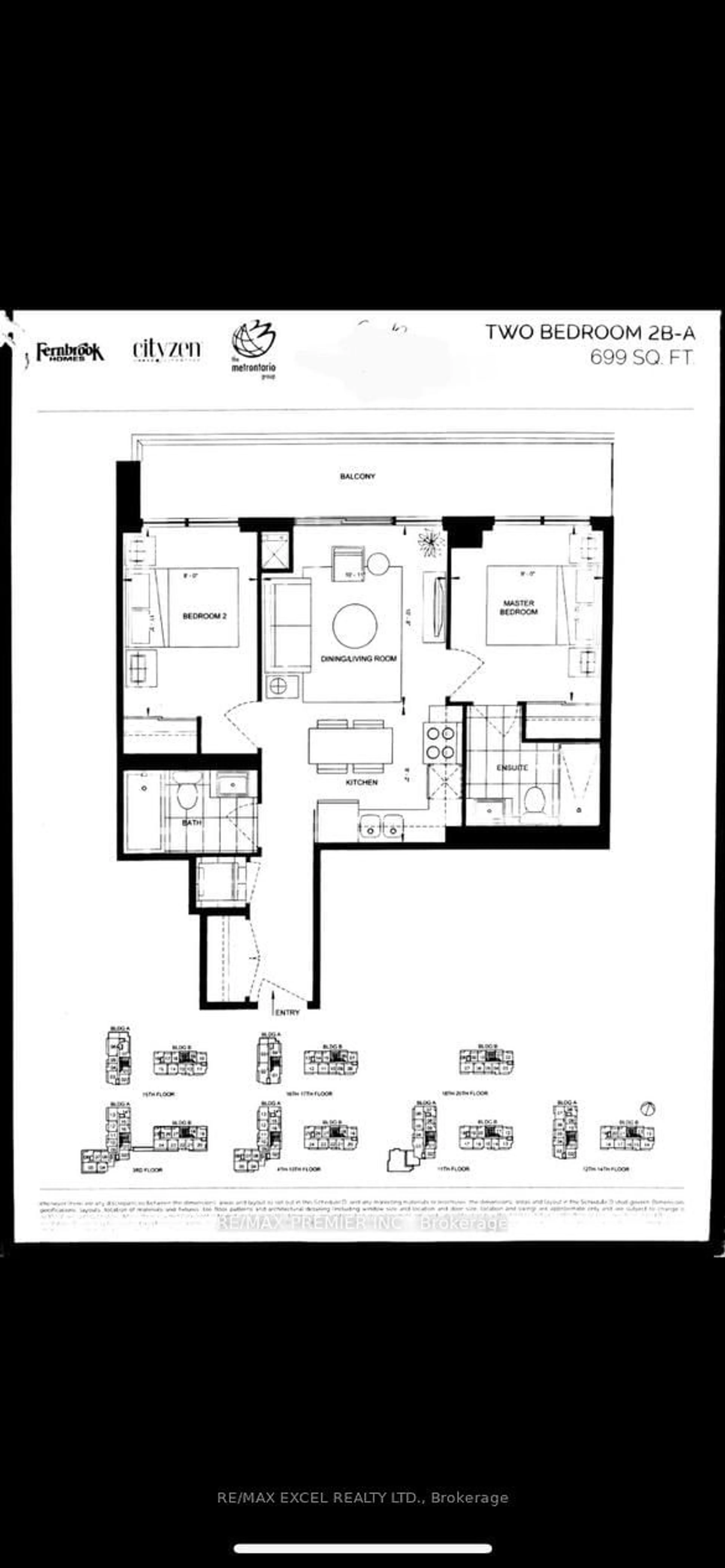 Floor plan for 20 Gatineau Dr #1411, Vaughan Ontario L4J 0L3