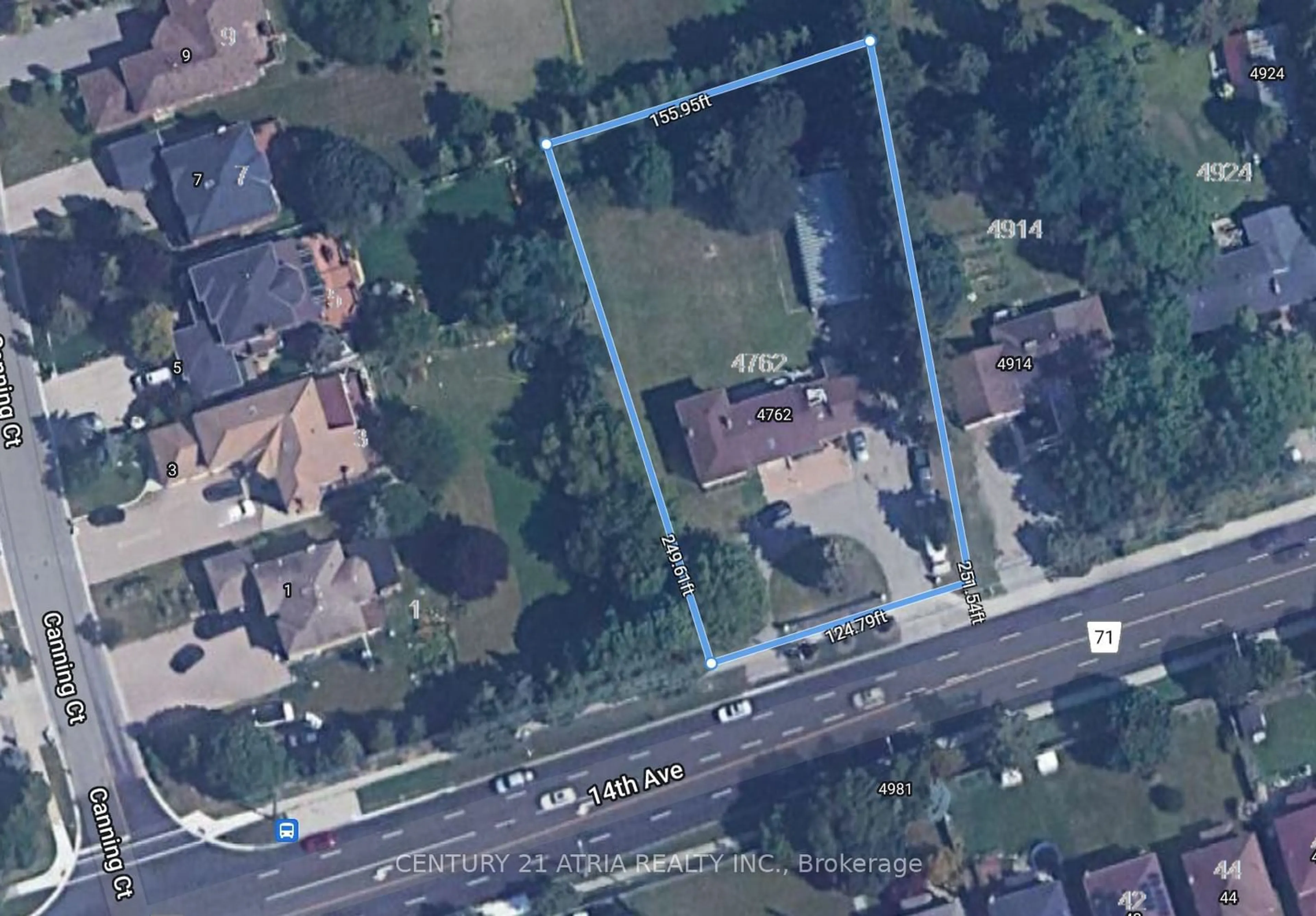 Picture of a map for 4762 14th Ave, Markham Ontario L3S 3K7