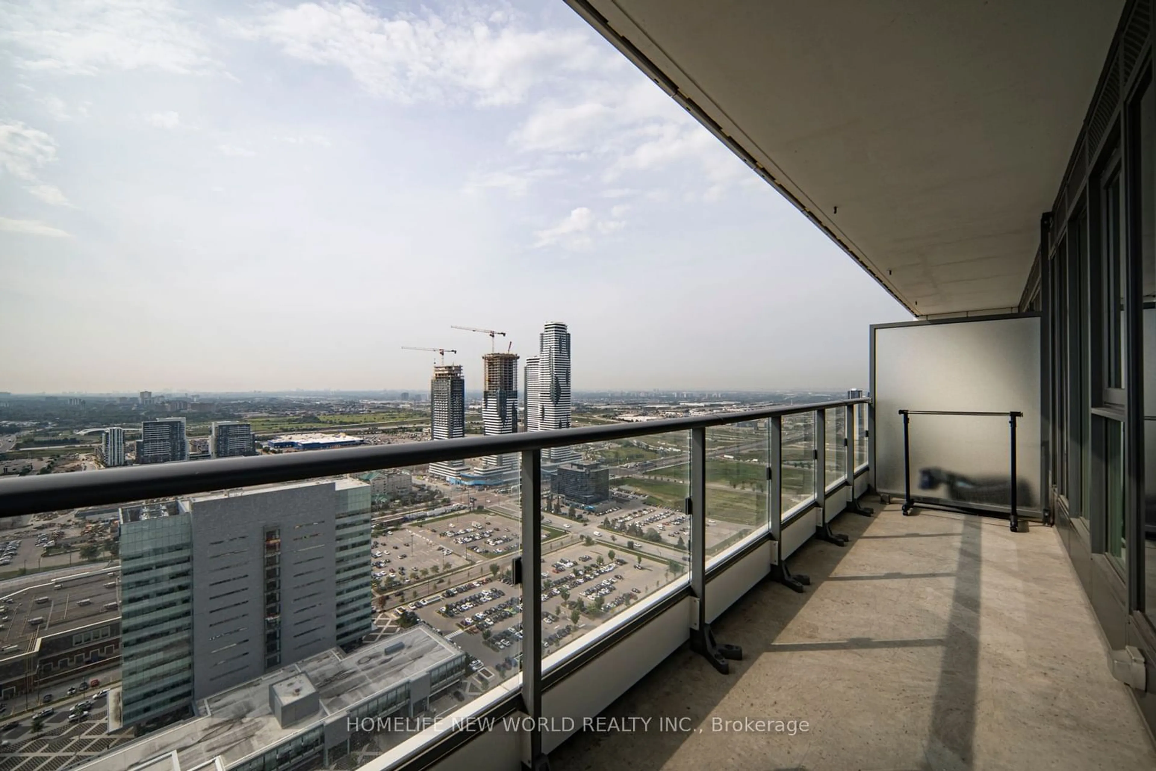 Balcony in the apartment, the view of city buildings for 5 Buttermill Ave #4007, Vaughan Ontario L4K 0J5